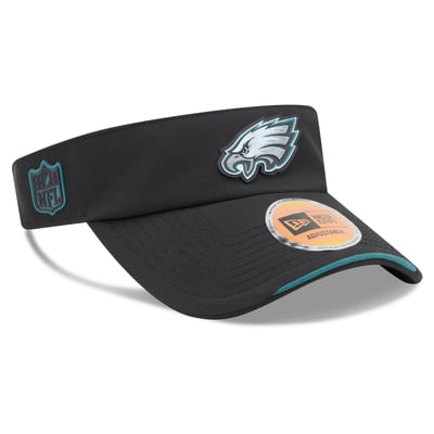 Philadelphia Eagles New Era 2026 Sideline Adjustable Visor - Black