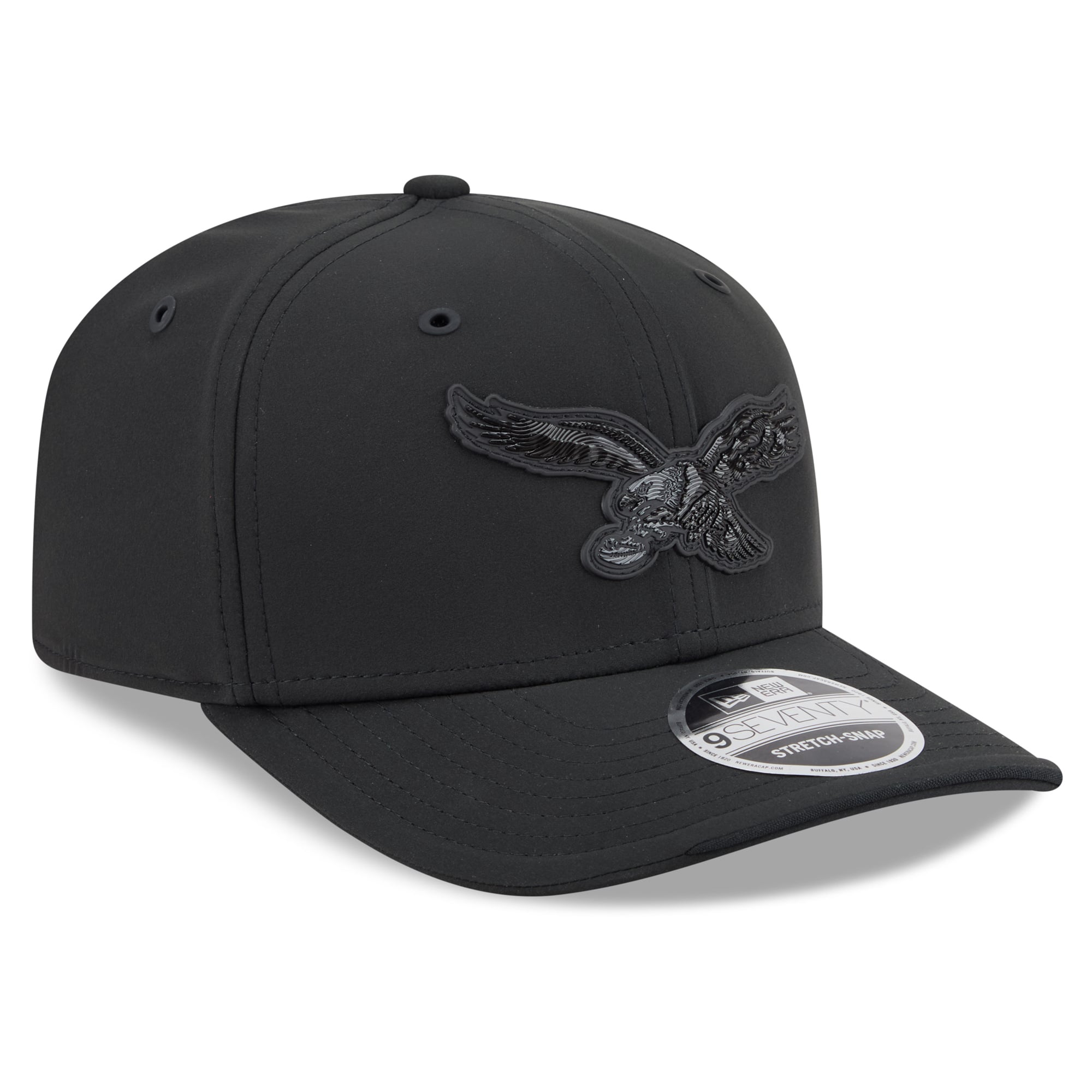 Men's New Era Black Philadelphia Eagles 2026 Sideline Throwback 9SEVENTY Adjustable Hat