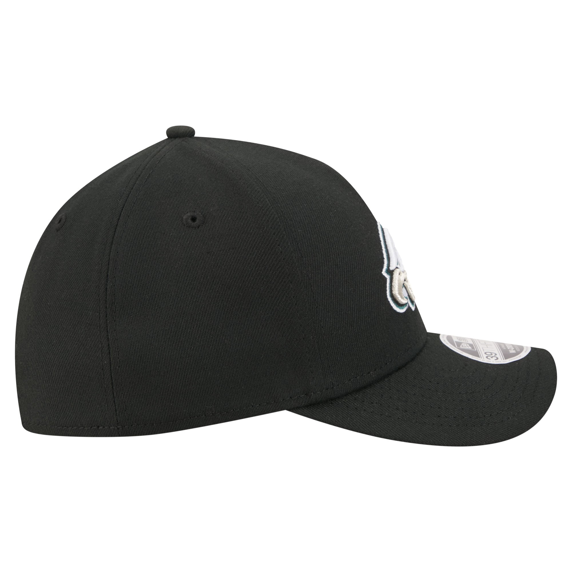 Men's New Era Black Philadelphia Eagles 39THIRTY M-Crown A-Frame Stretch Hat