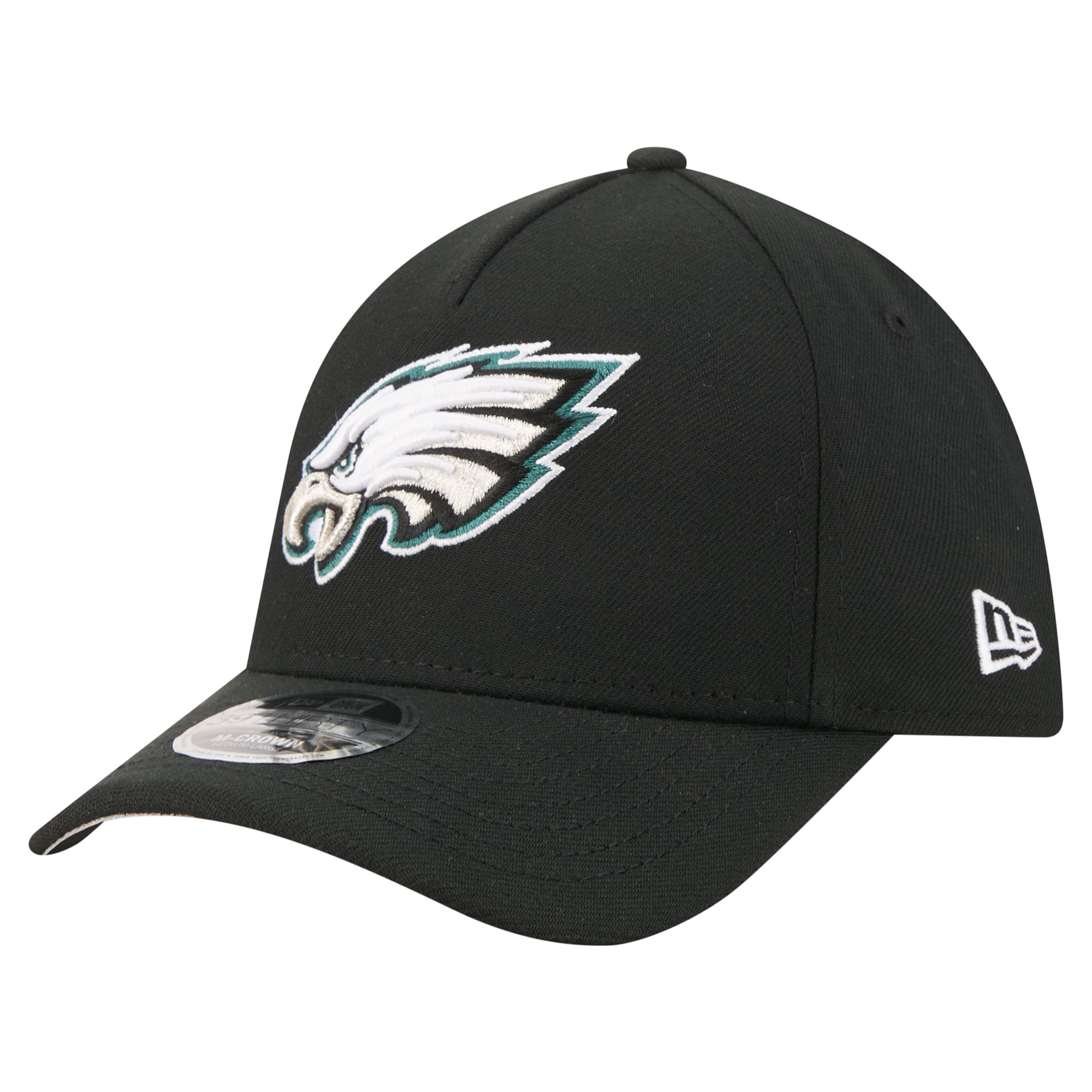 Men's New Era Black Philadelphia Eagles 39THIRTY M-Crown A-Frame Stretch Hat