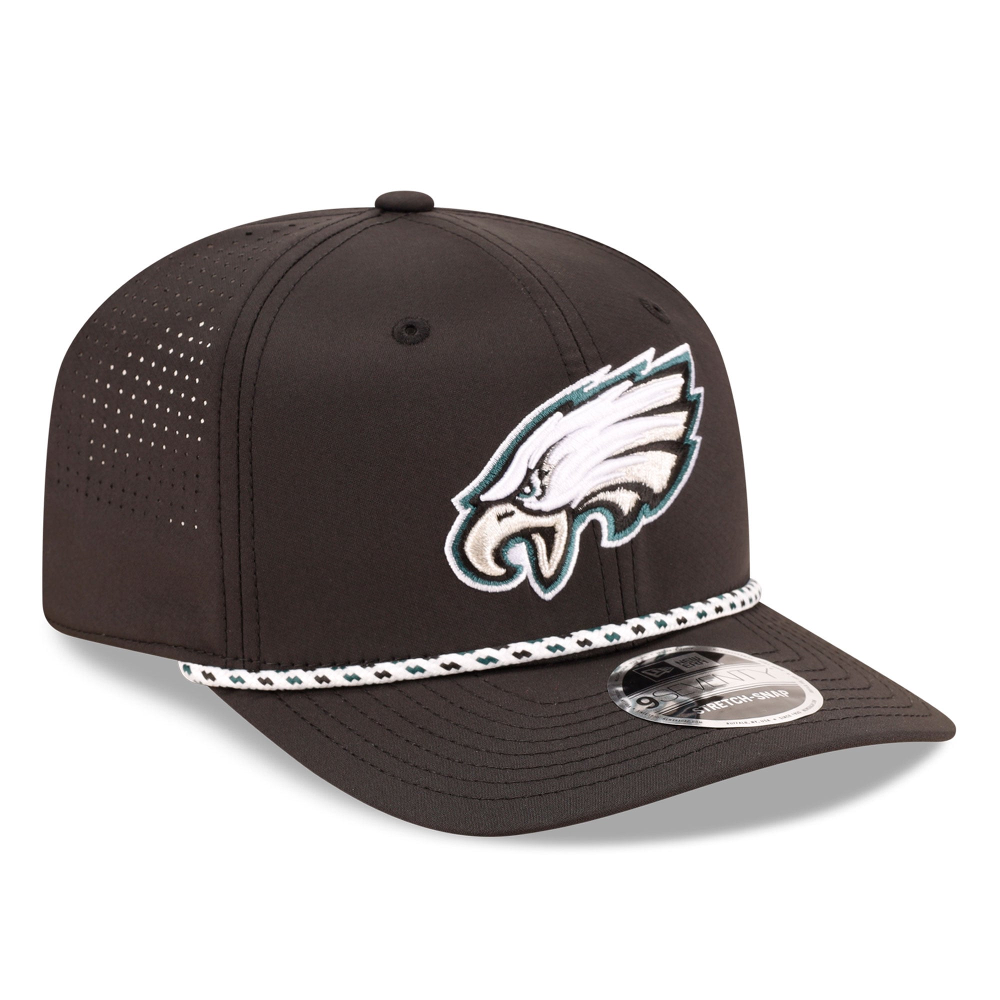 Casquette ajustable New Era noire Philadelphia Eagles 9SEVENTY pour homme