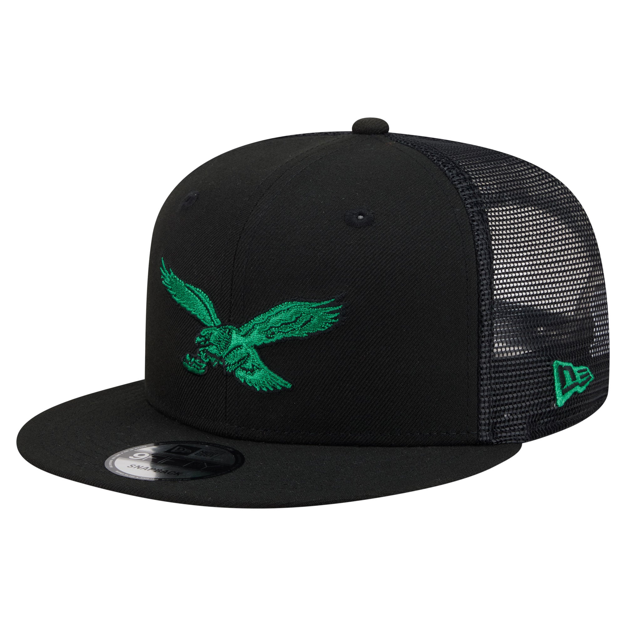 Casquette trucker snapback New Era noire Philadelphia Eagles Core Team 9FIFTY pour homme