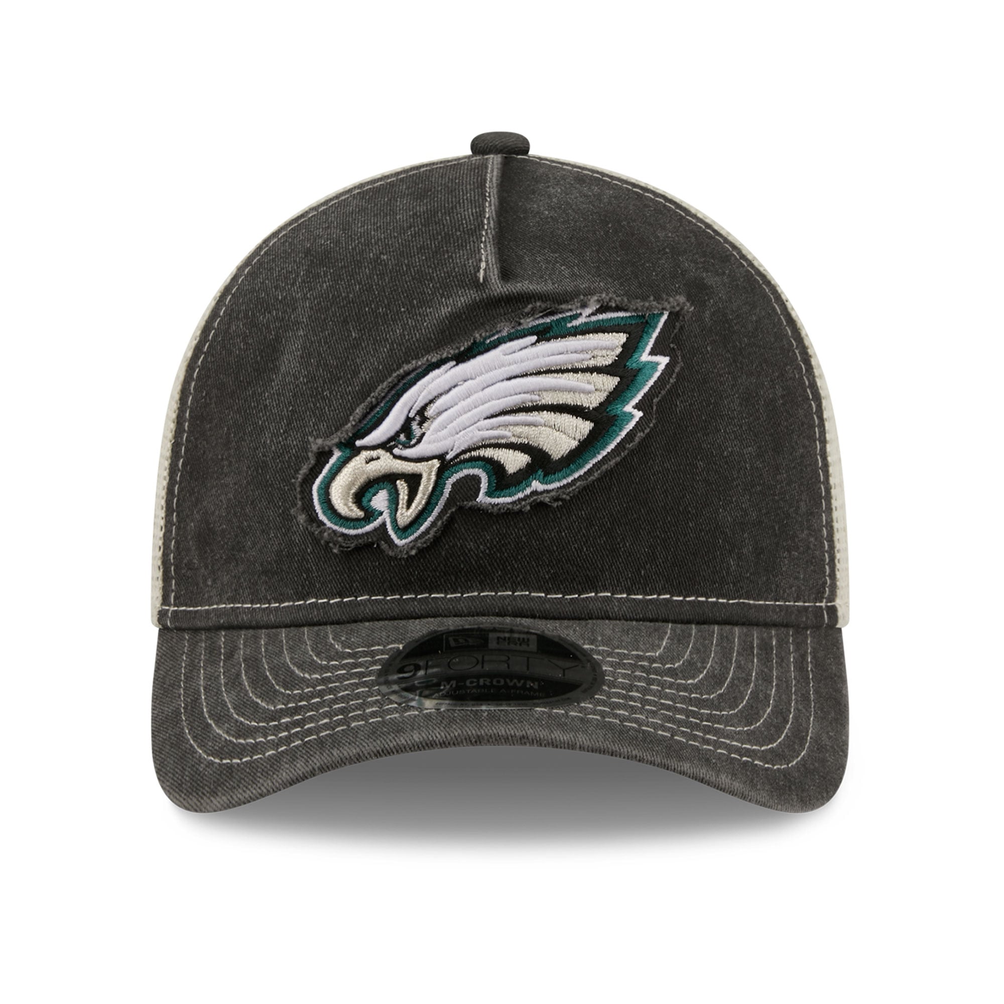 Casquette trucker ajustable New Era noire Philadelphia Eagles 9FORTY pour homme