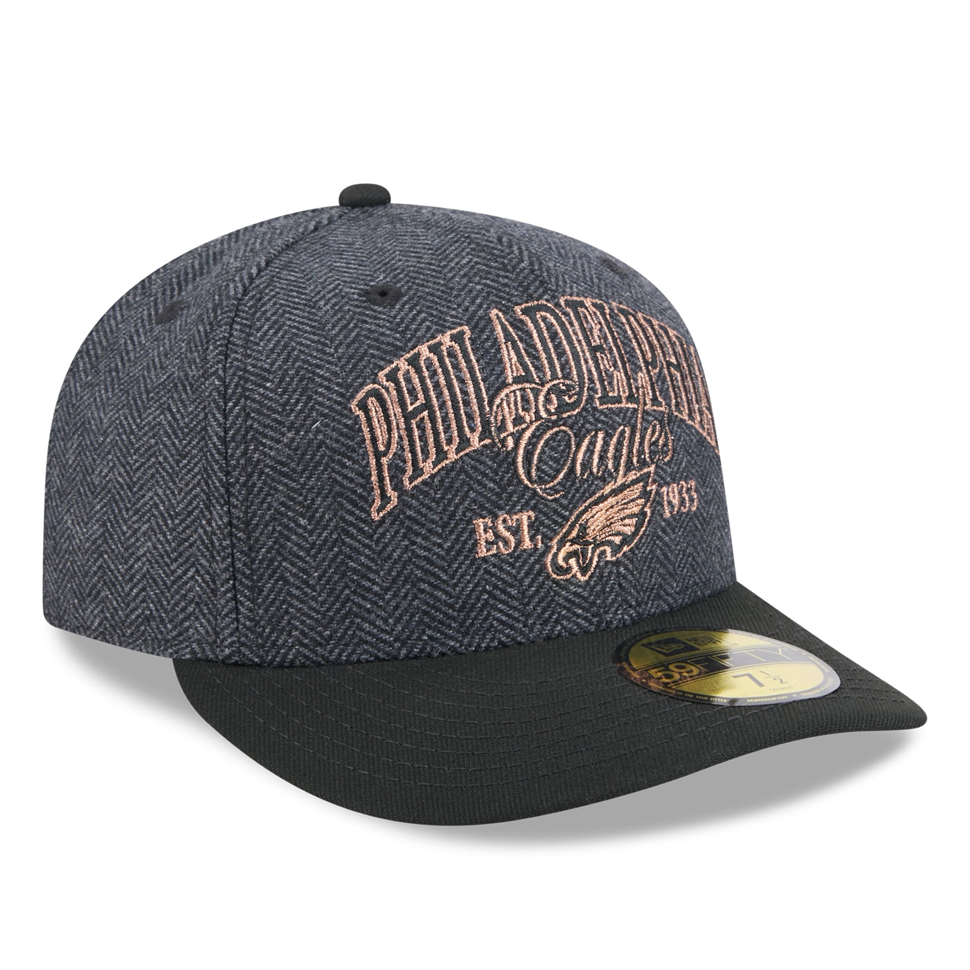 Men's New Era Black Philadelphia Eagles Faux Wool 59FIFTY Fitted Hat