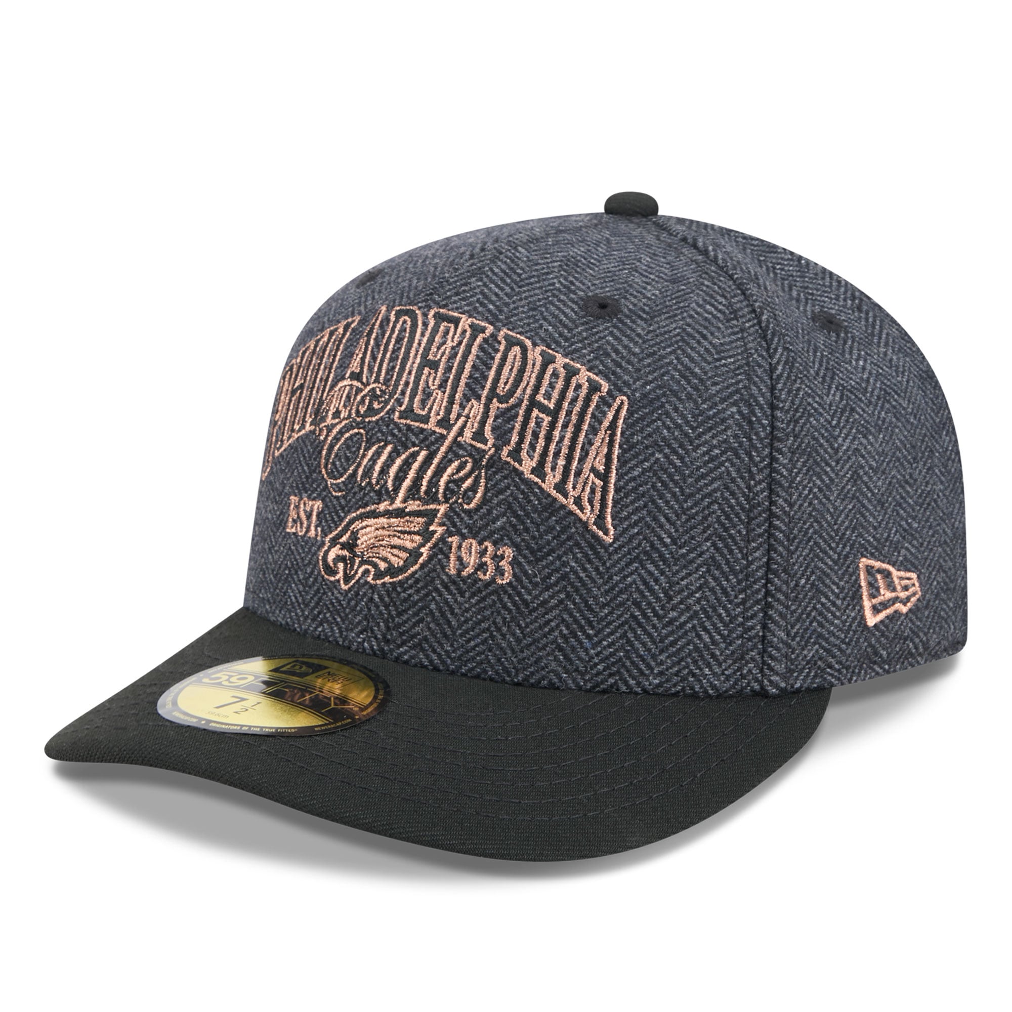 Men's New Era Black Philadelphia Eagles Faux Wool 59FIFTY Fitted Hat