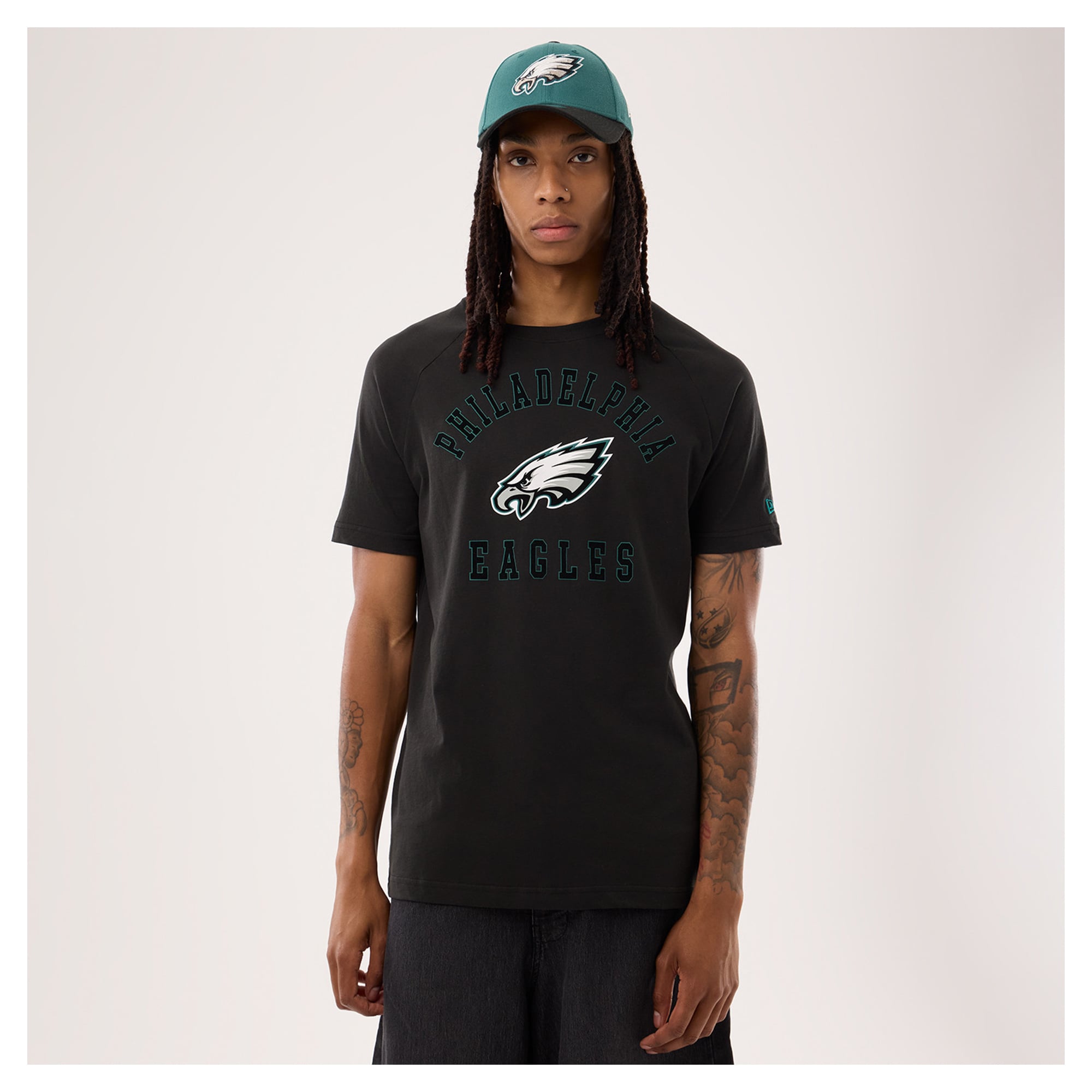 Men's New Era Black Philadelphia Eagles Functional Fandom T-Shirt