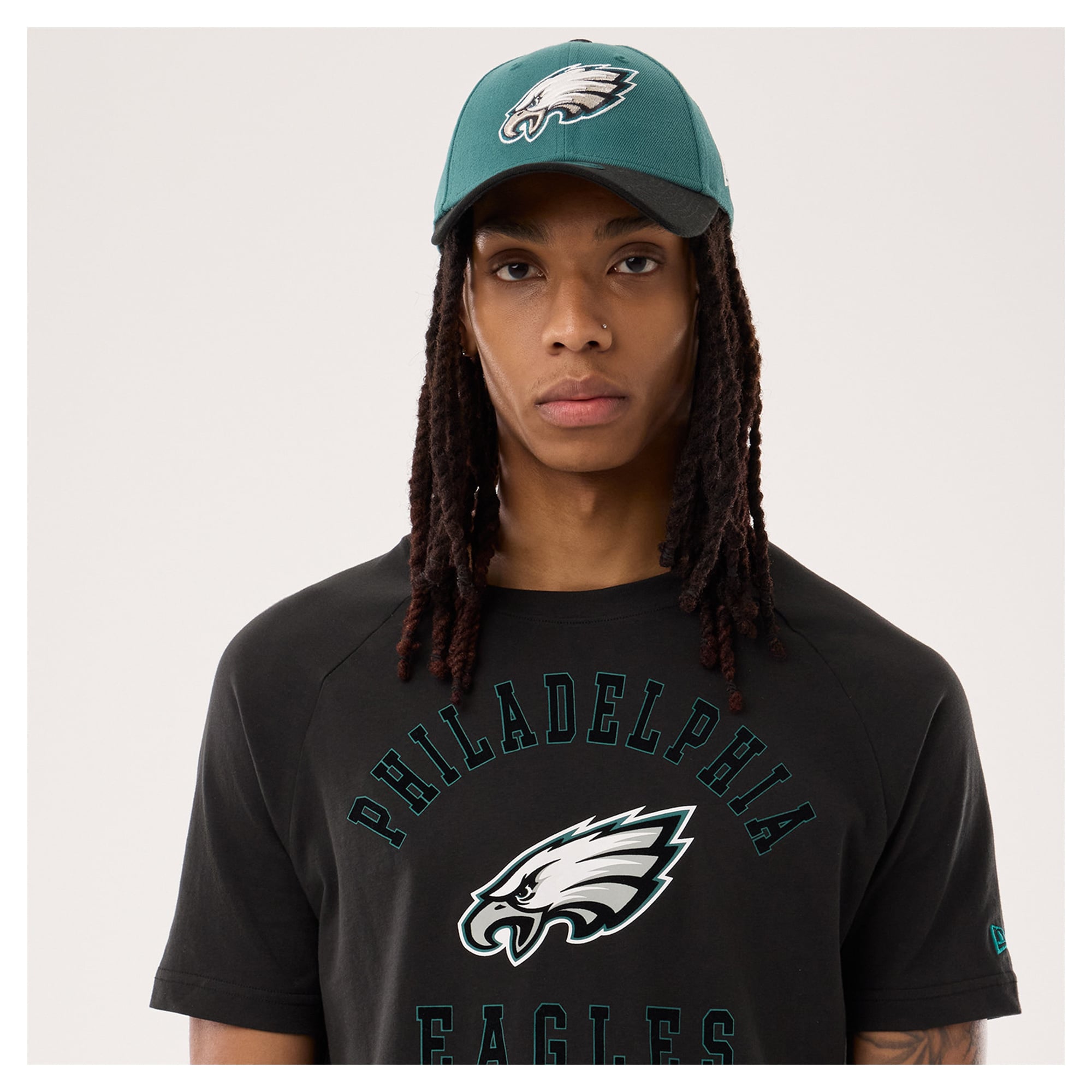 Men's New Era Black Philadelphia Eagles Functional Fandom T-Shirt