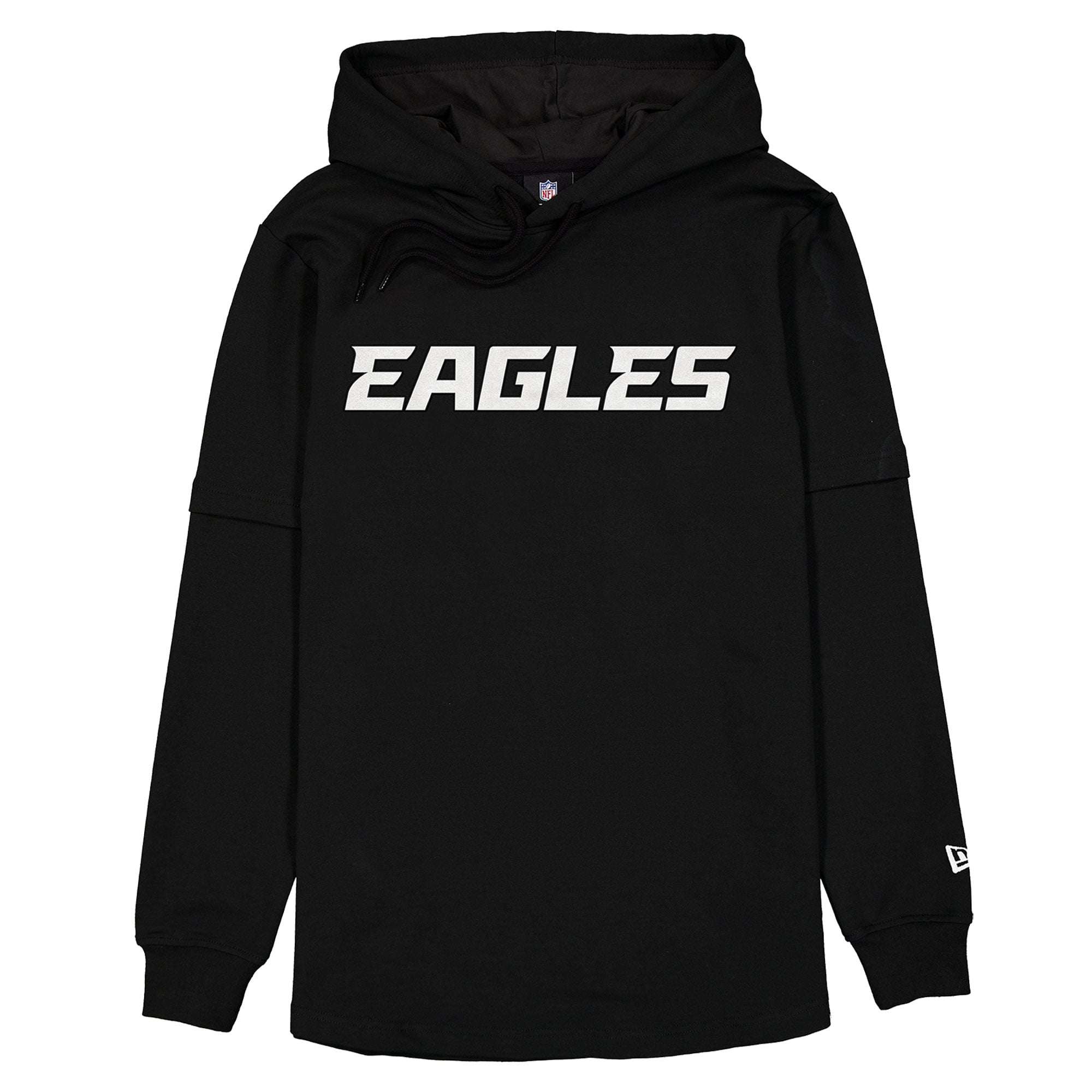 Men's New Era Black Philadelphia Eagles Functional Fandom Twofer Hoodie