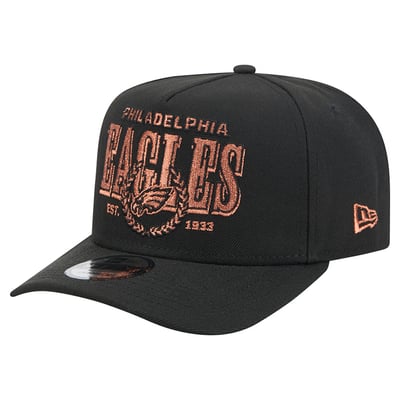 Philadelphia Eagles New Era Laurel A-Frame 9FIFTY Snapback Hat - Black