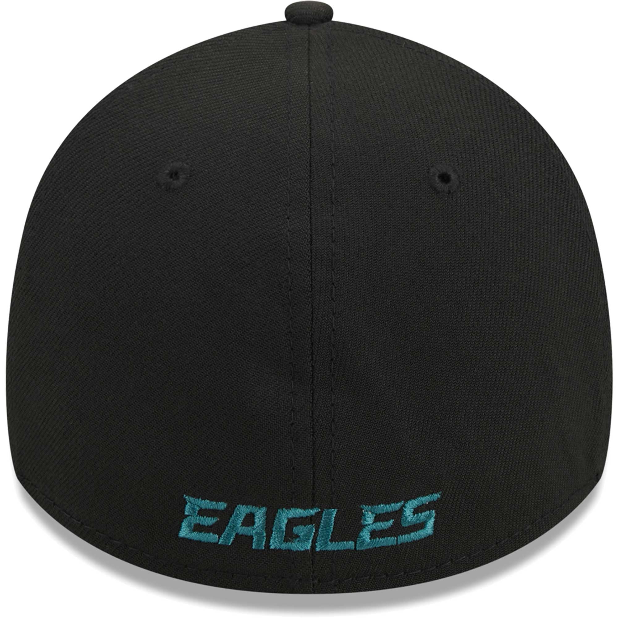 Casquette flexible principale 39THIRTY des Eagles de Philadelphie New Era pour hommes, noire