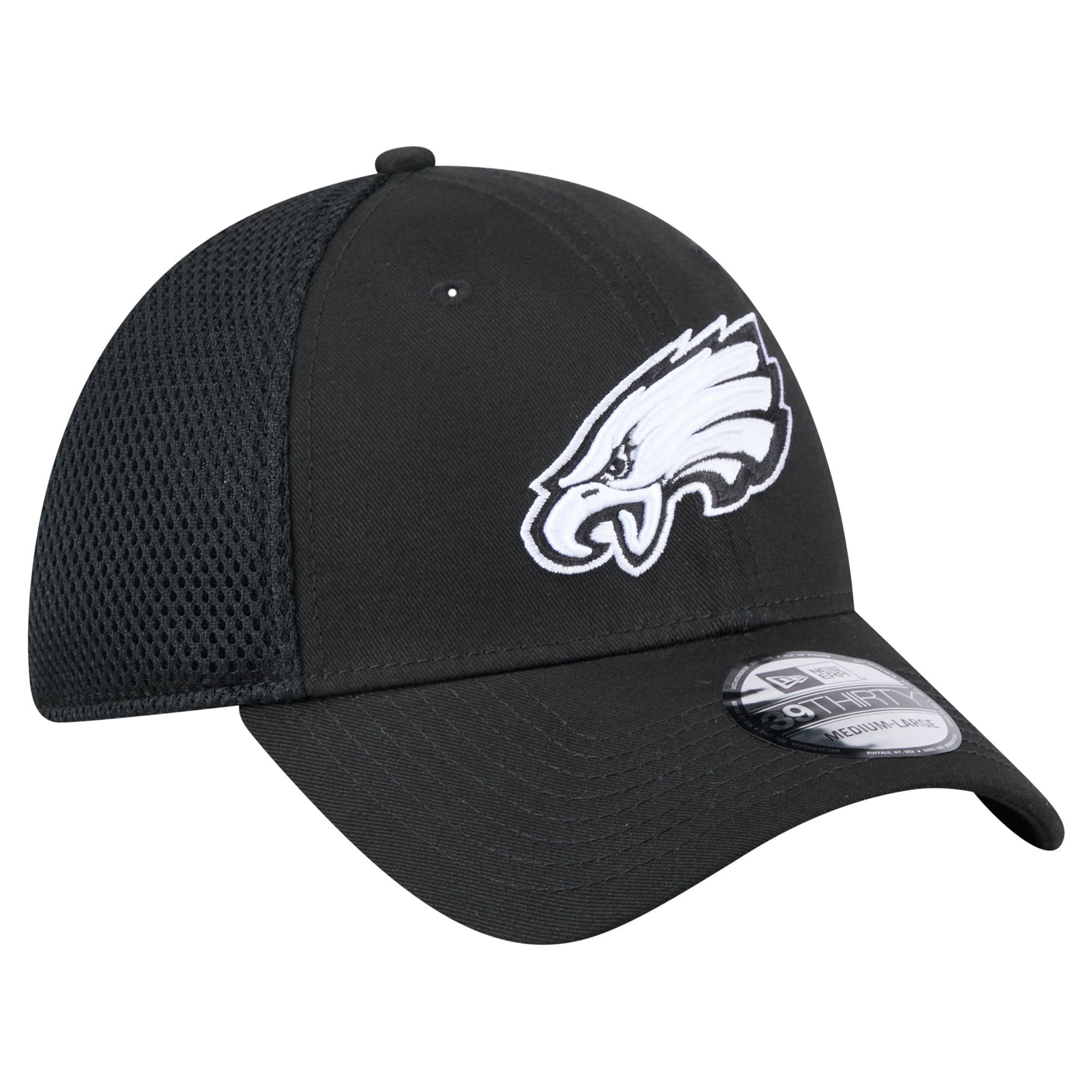Casquette New Era noire Philadelphia Eagles Main Neo 39THIRTY Flex pour homme