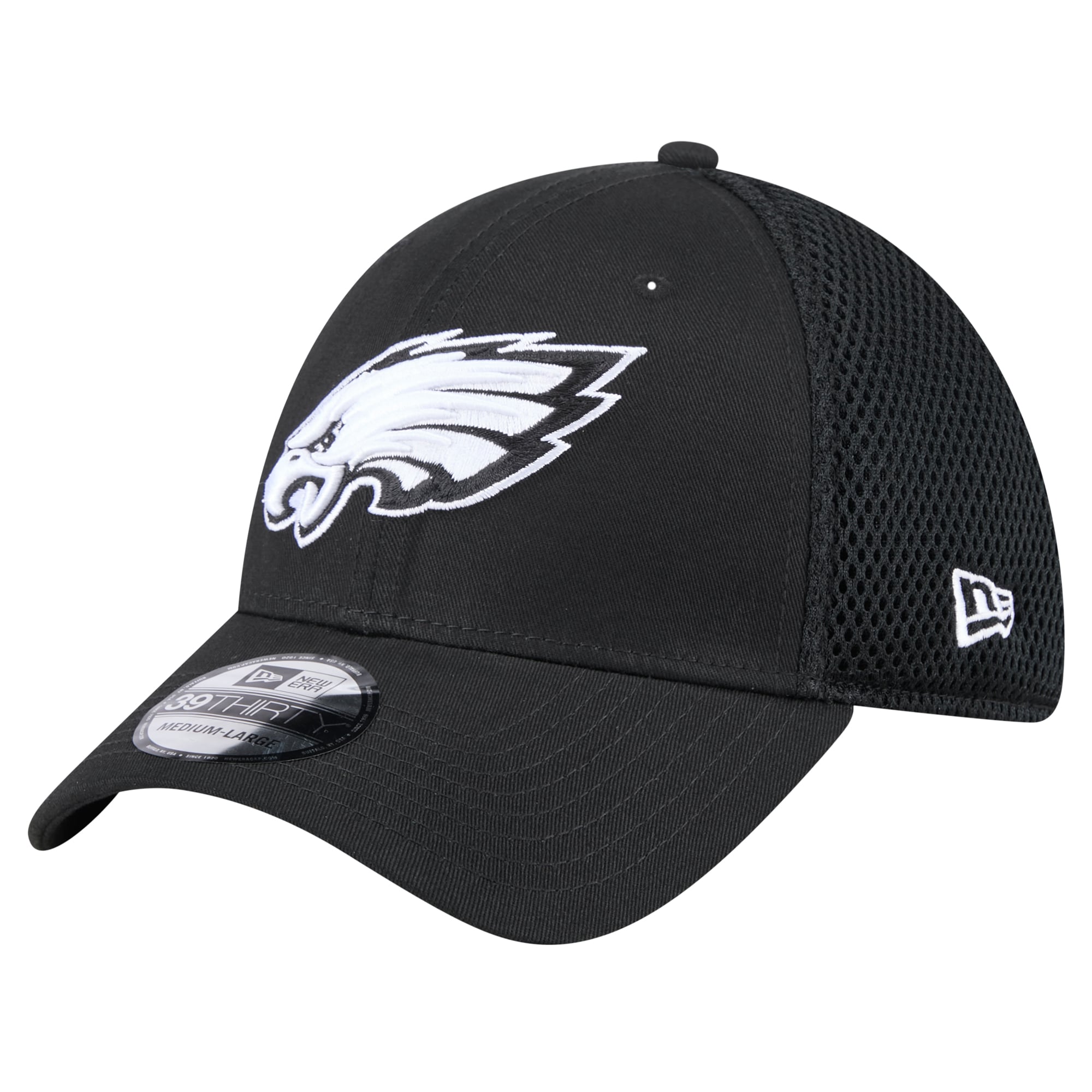 Casquette New Era noire Philadelphia Eagles Main Neo 39THIRTY Flex pour homme