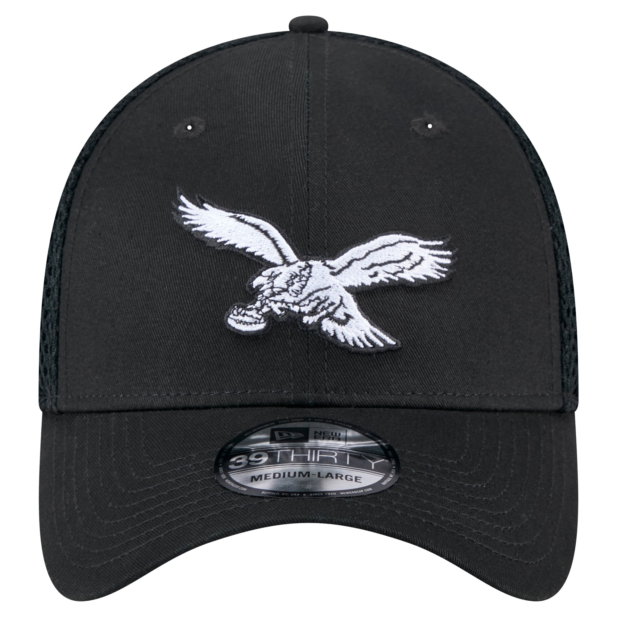 Casquette New Era noire Philadelphia Eagles Main Neo 39THIRTY Flex pour homme