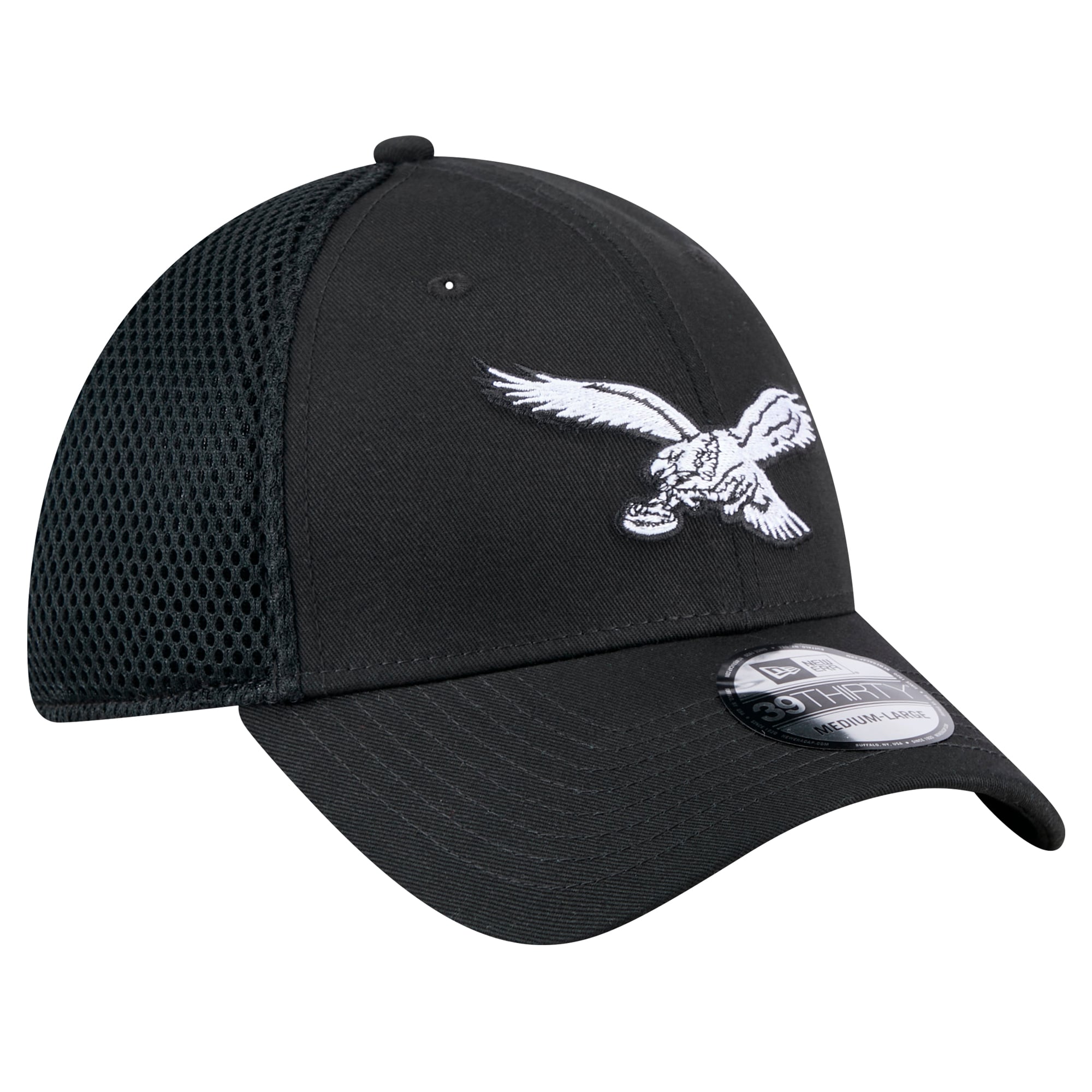 Casquette New Era noire Philadelphia Eagles Main Neo 39THIRTY Flex pour homme