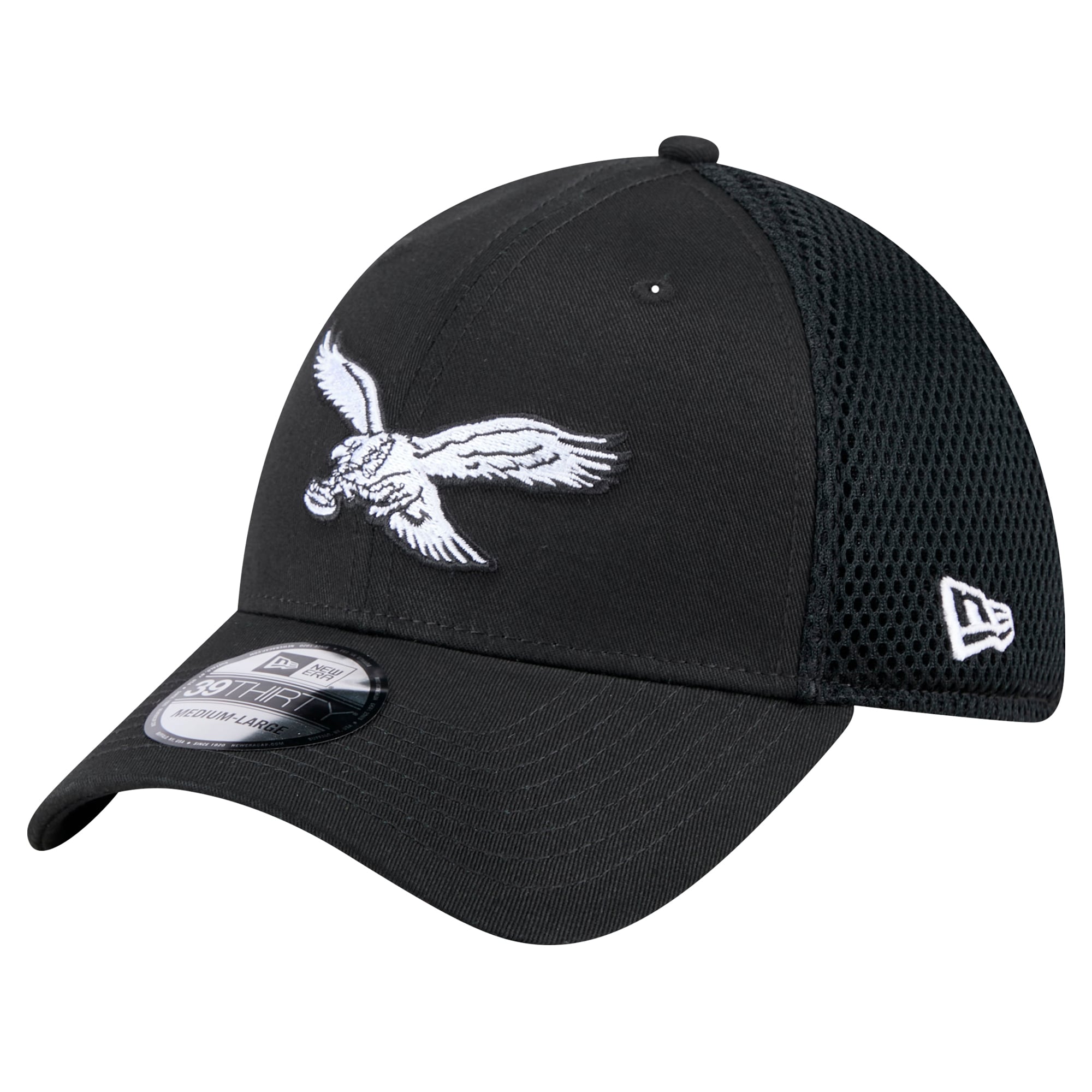 Casquette New Era noire Philadelphia Eagles Main Neo 39THIRTY Flex pour homme