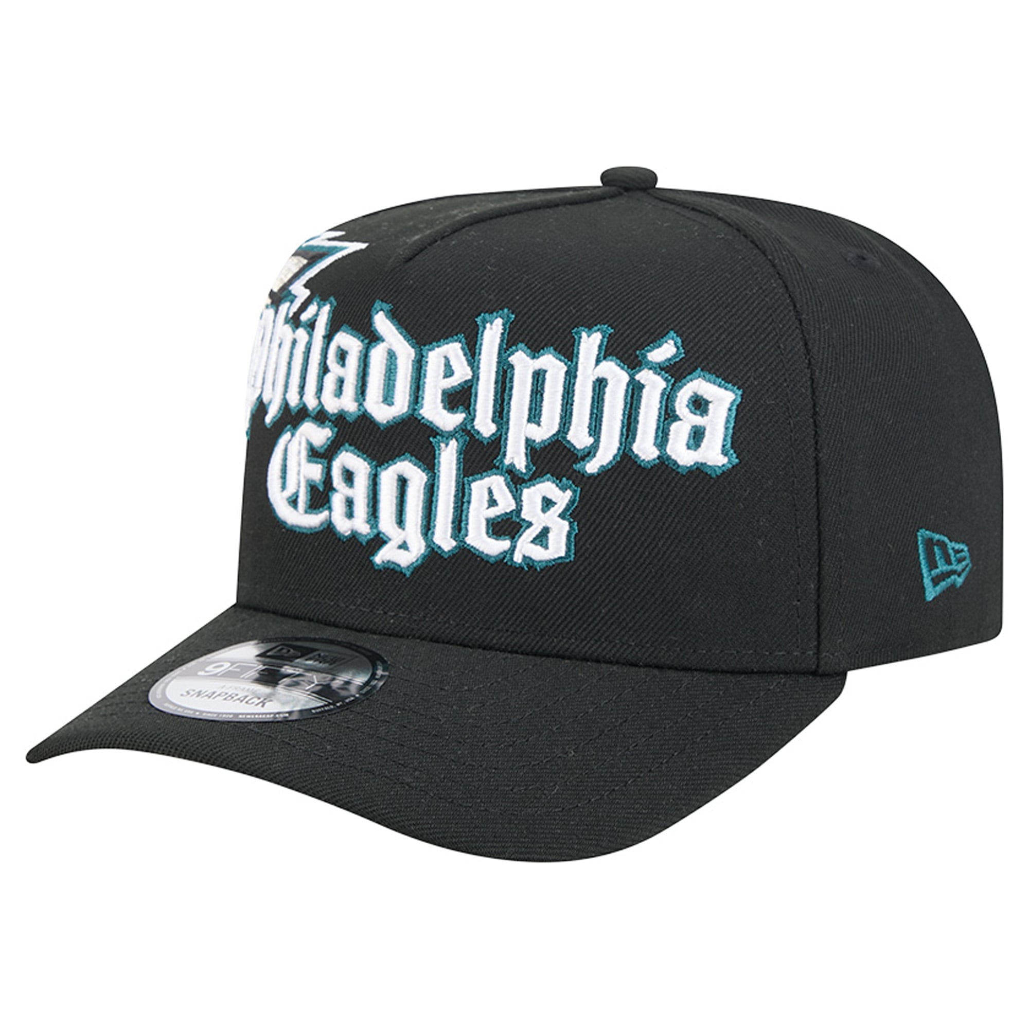Men's New Era Black Philadelphia Eagles Proud A-Frame 9FIFTY Snapback Hat