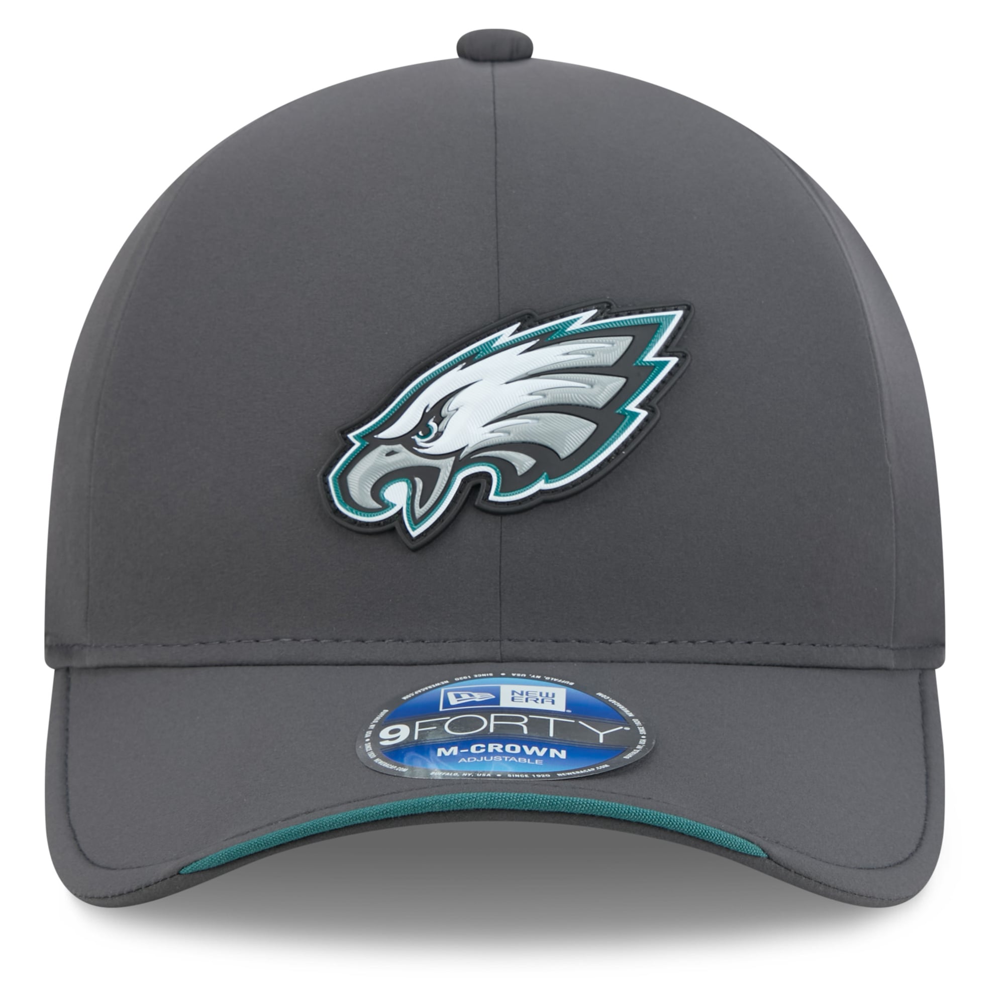 Casquette ajustable New Era 9FORTY M-Crown pour homme, couleur anthracite, Philadelphia Eagles 2026, idéale pour les temps froids.