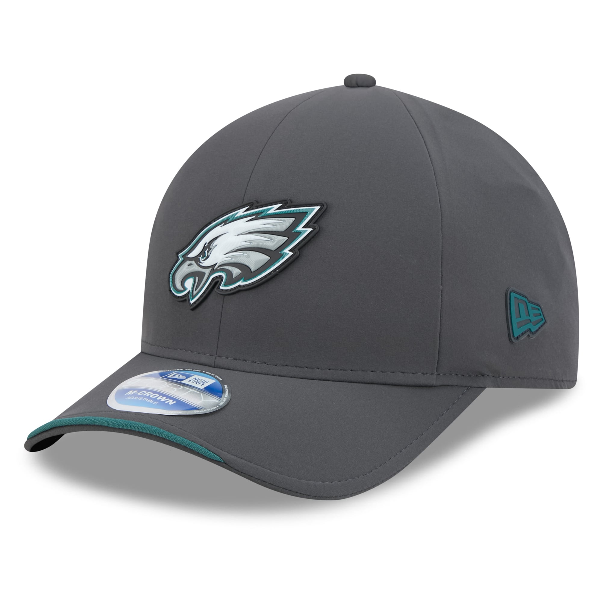 Casquette ajustable New Era 9FORTY M-Crown pour homme, couleur anthracite, Philadelphia Eagles 2026, idéale pour les temps froids.