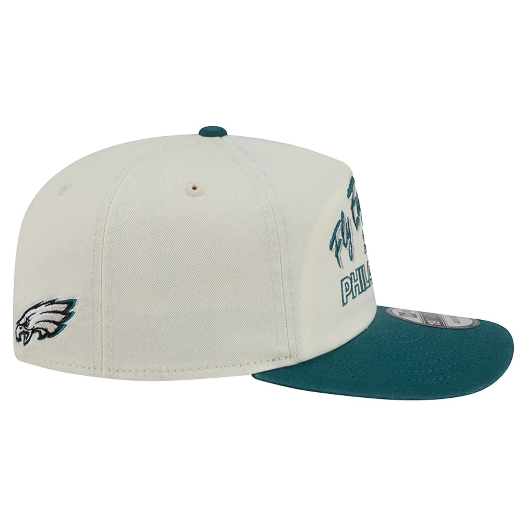 Casquette ajustable New Era crème Philadelphia Eagles Script 19TWENTY pour homme