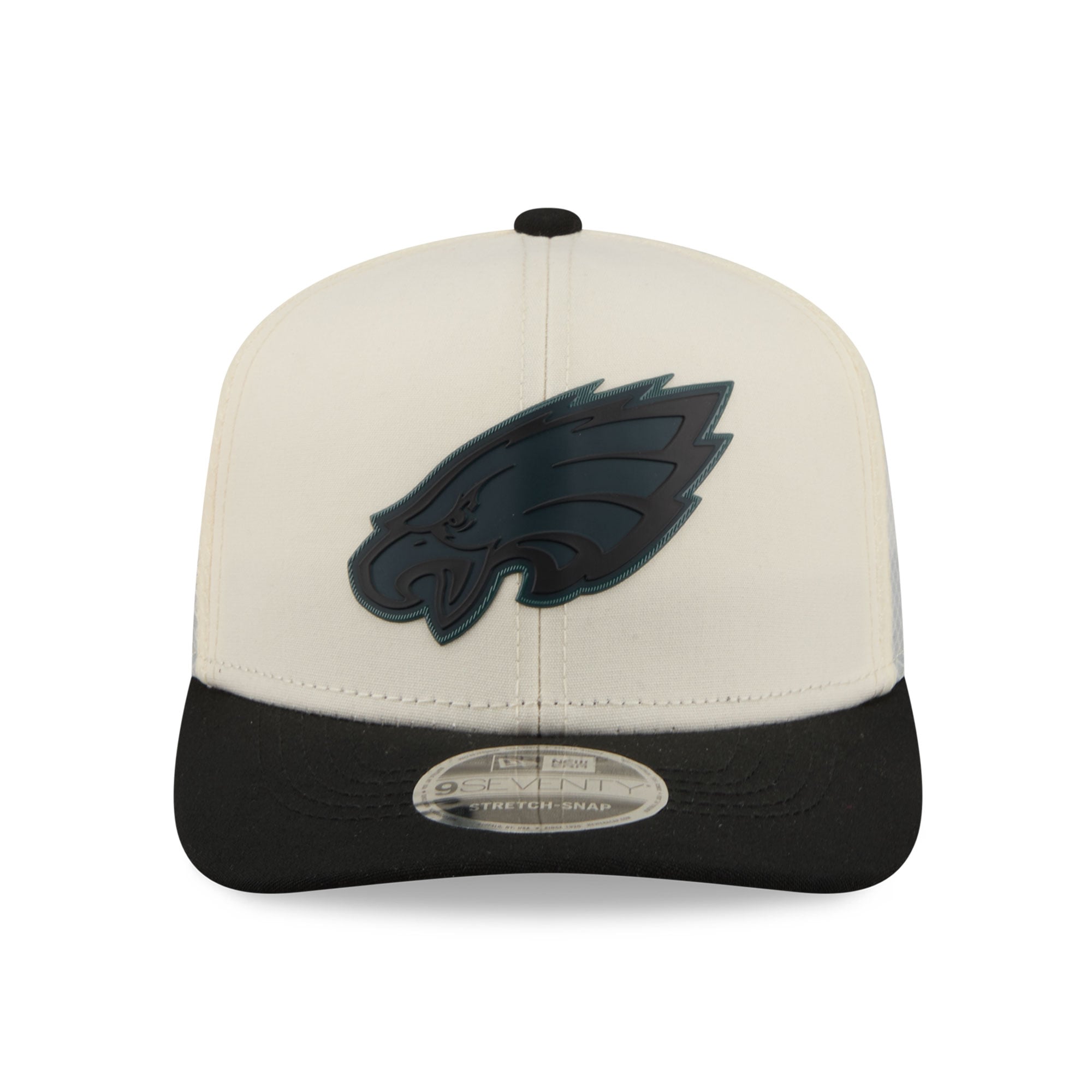 Casquette ajustable New Era 9SEVENTY crème/noir Philadelphia Eagles pour homme