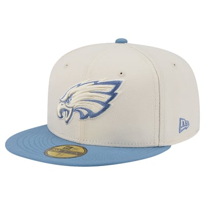 Philadelphia Eagles New Era Color Pack 59FIFTY Fitted Hat - Cream/Blue