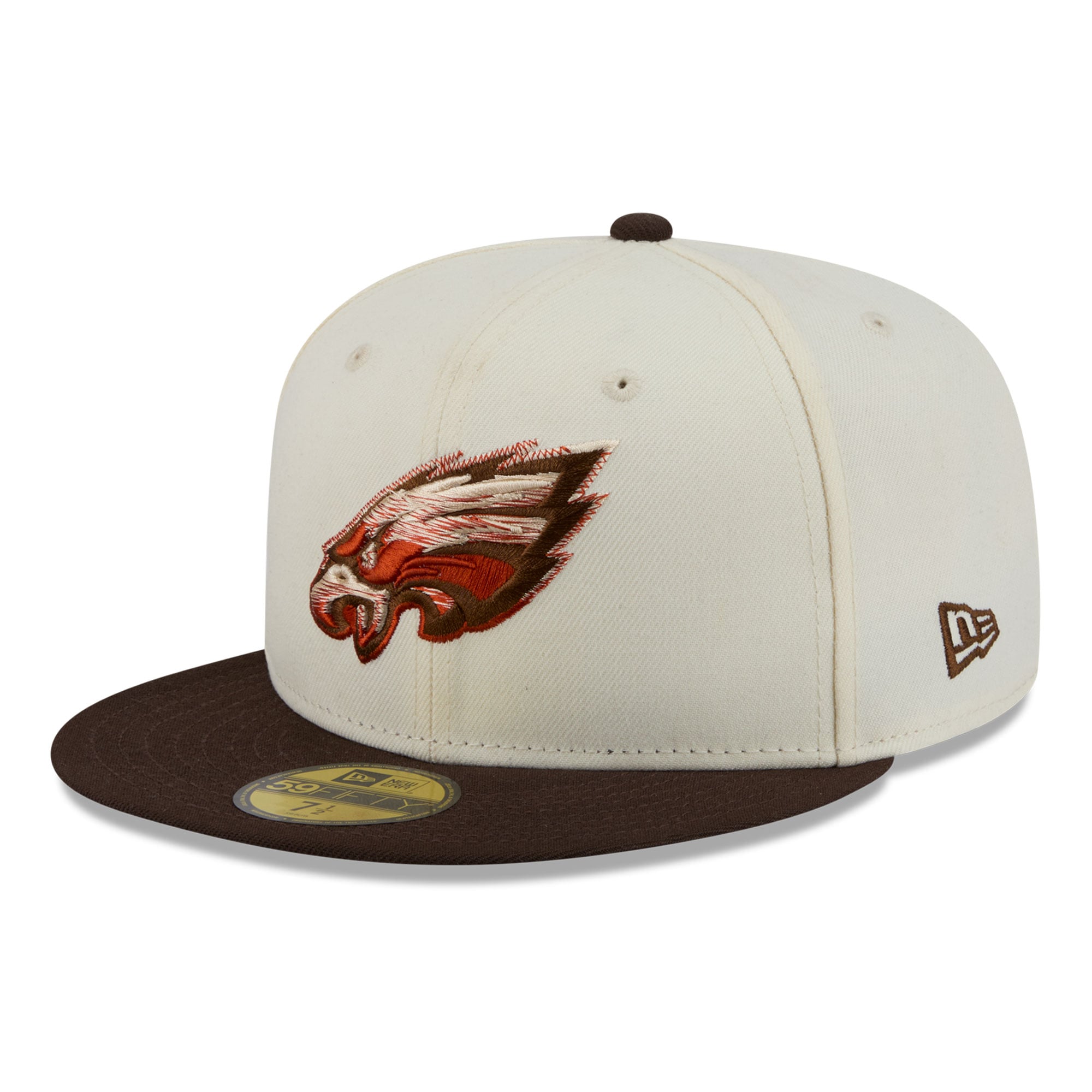 Men's New Era Cream/Brown Philadelphia Eagles Pumpkin Spice 59FIFTY Fitted Hat