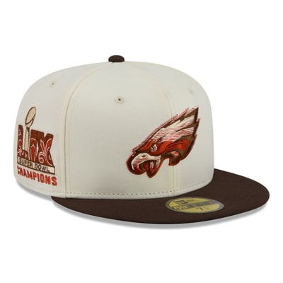 Philadelphia Eagles New Era Pumpkin Spice 59FIFTY Fitted Hat - Cream/Brown
