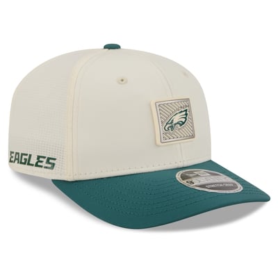  Philadelphia Eagles New Era 2026 NFL Training Camp 9SEVENTY Adjustable Hat - Cream/Midnight Green