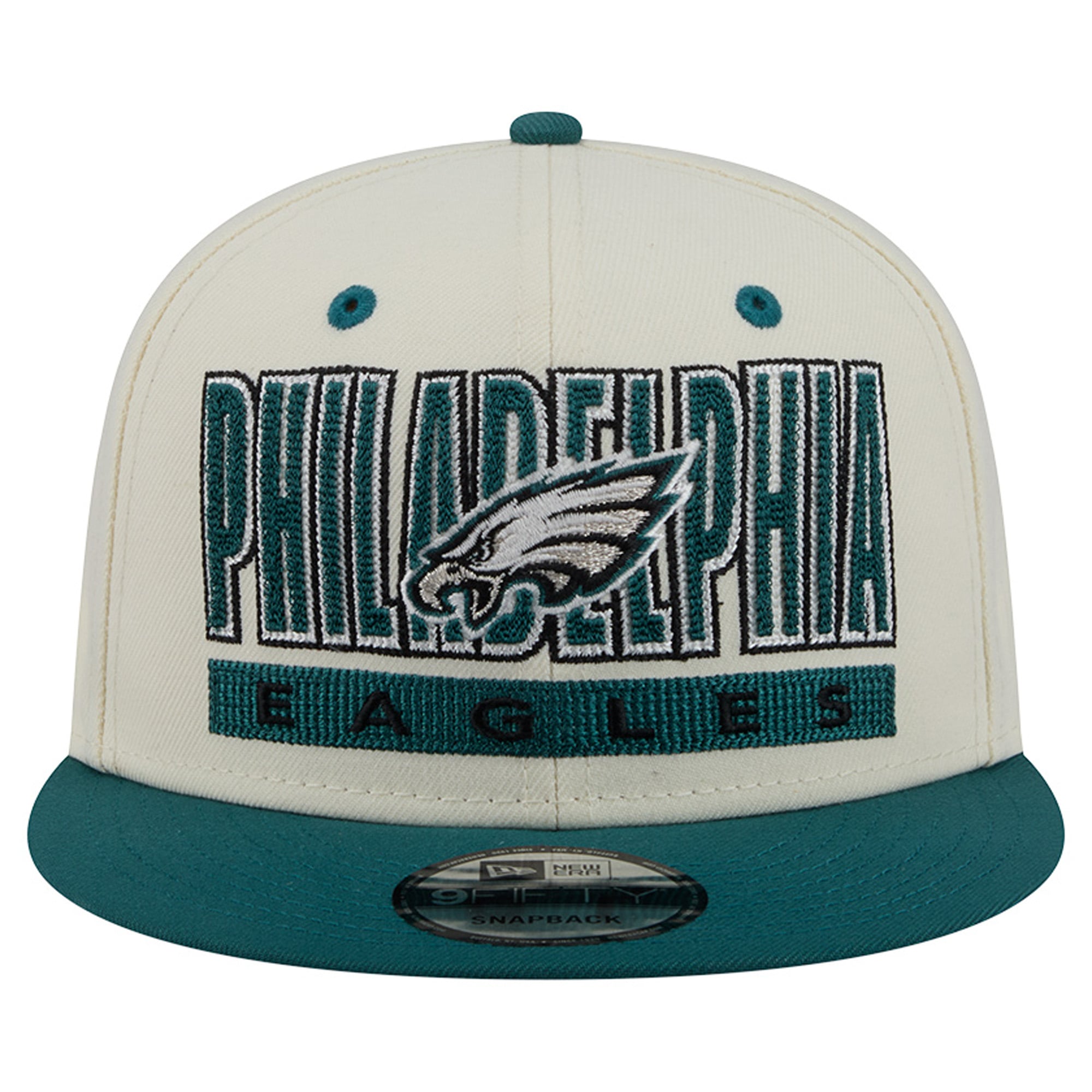 Casquette snapback New Era Classic 9FIFTY pour homme, crème/vert nuit, Philadelphia Eagles