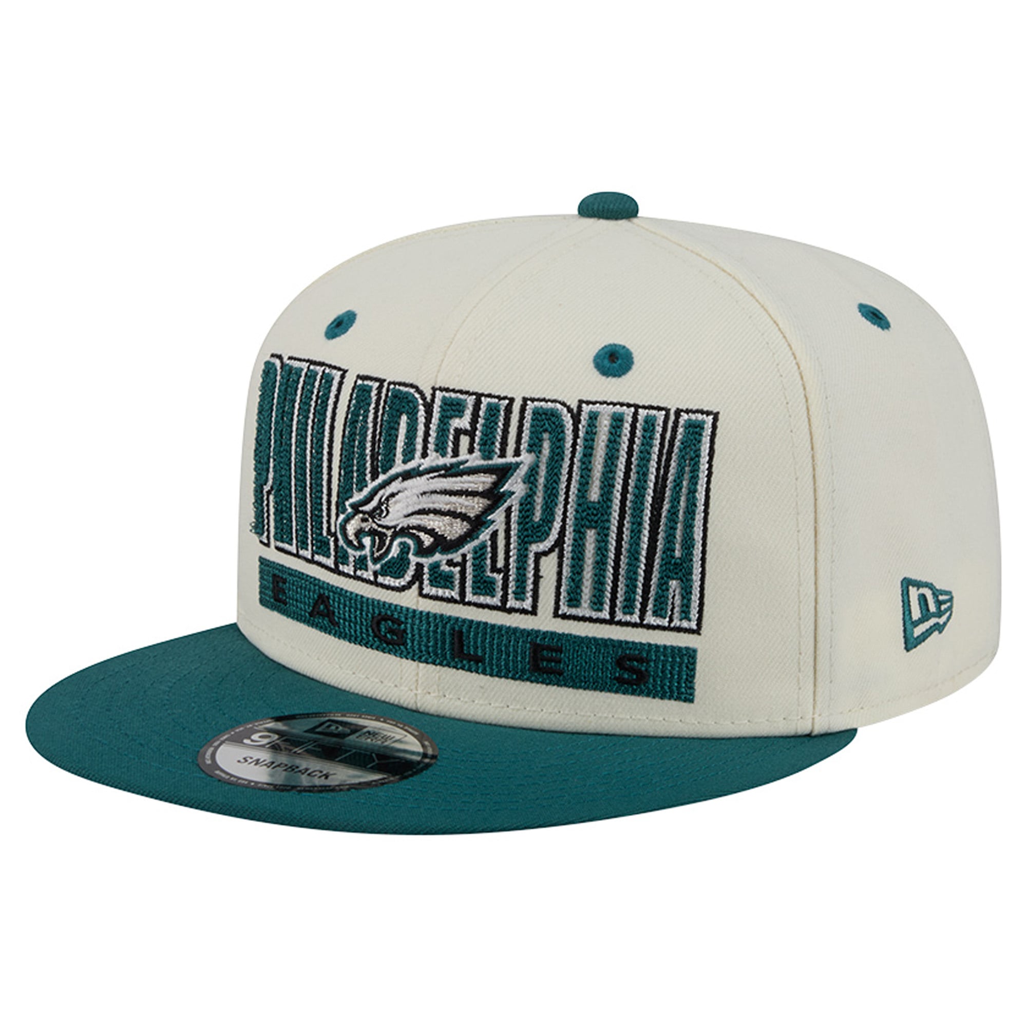 Casquette snapback New Era Classic 9FIFTY pour homme, crème/vert nuit, Philadelphia Eagles