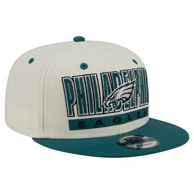 Philadelphia Eagles New Era Classic 9FIFTY Snapback Hat - Cream/Midnight Green