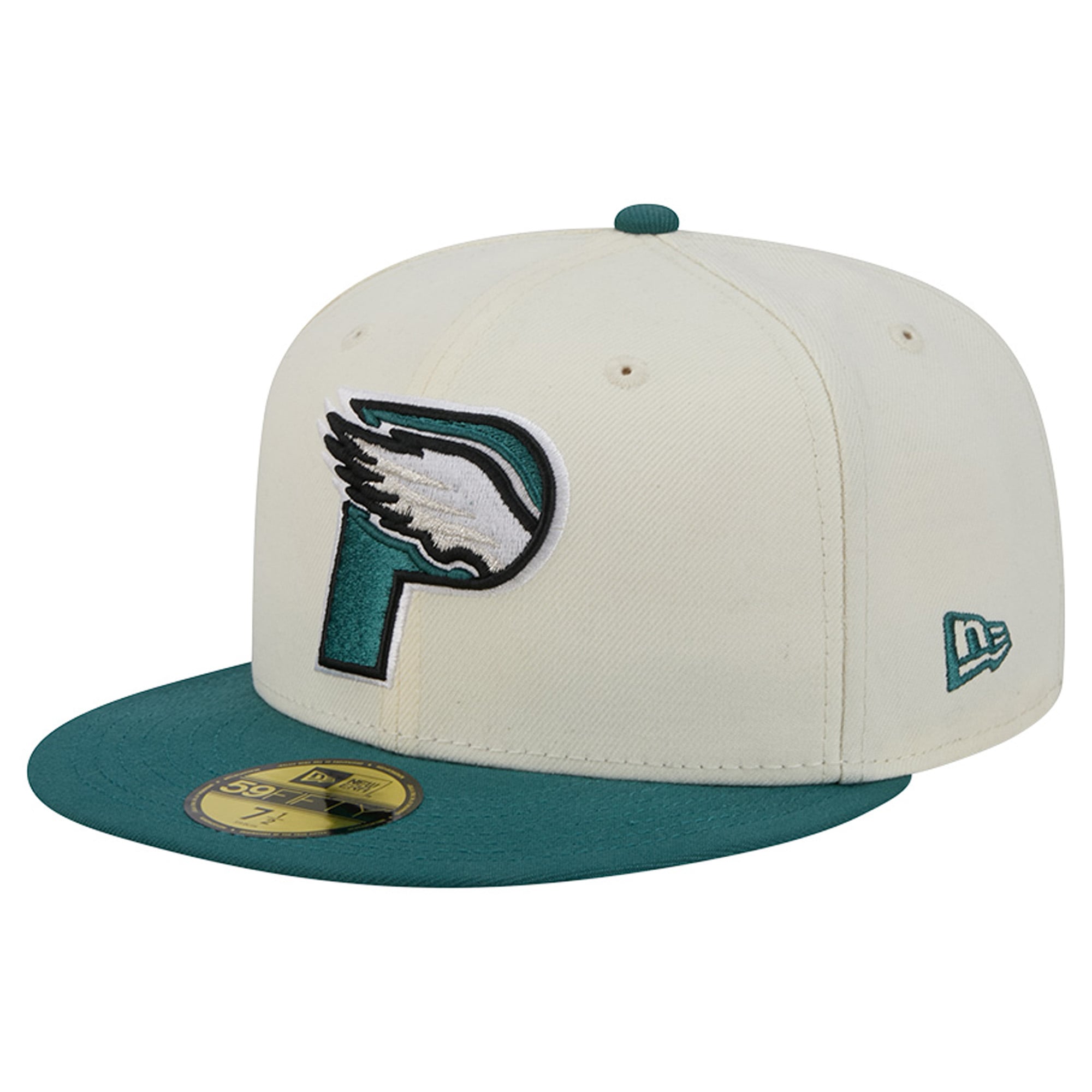 Casquette ajustée New Era Deceptor 59FIFTY pour homme, couleur crème/vert nuit, Philadelphia Eagles