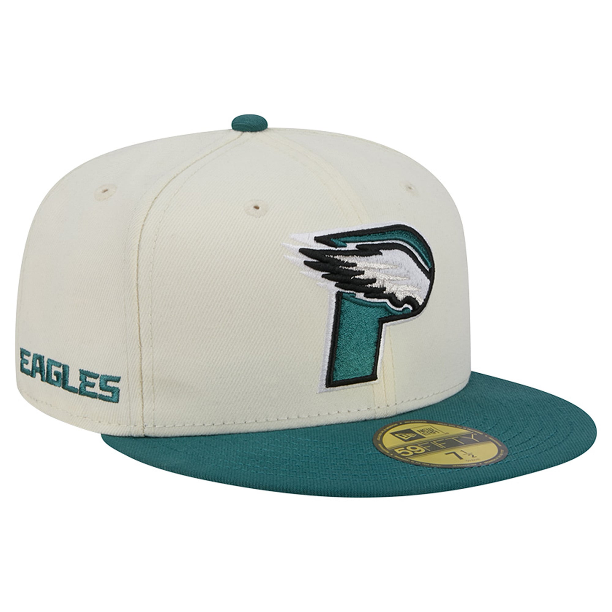 Casquette ajustée New Era Deceptor 59FIFTY pour homme, couleur crème/vert nuit, Philadelphia Eagles