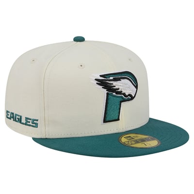 Philadelphia Eagles New Era Deceptor 59FIFTY Fitted Hat - Cream/Midnight Green