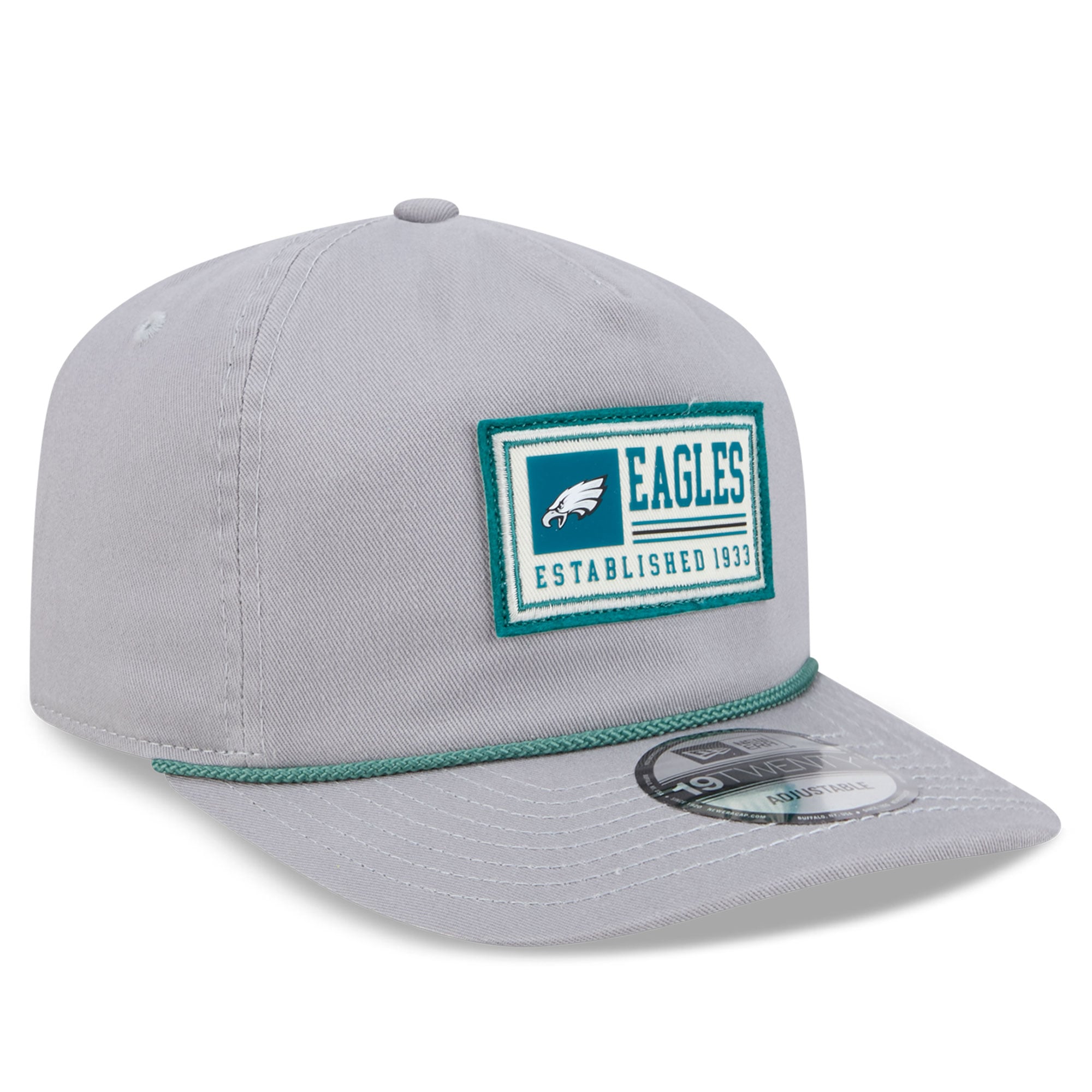 Casquette ajustable New Era grise Philadelphia Eagles Patch 19TWENTY pour homme