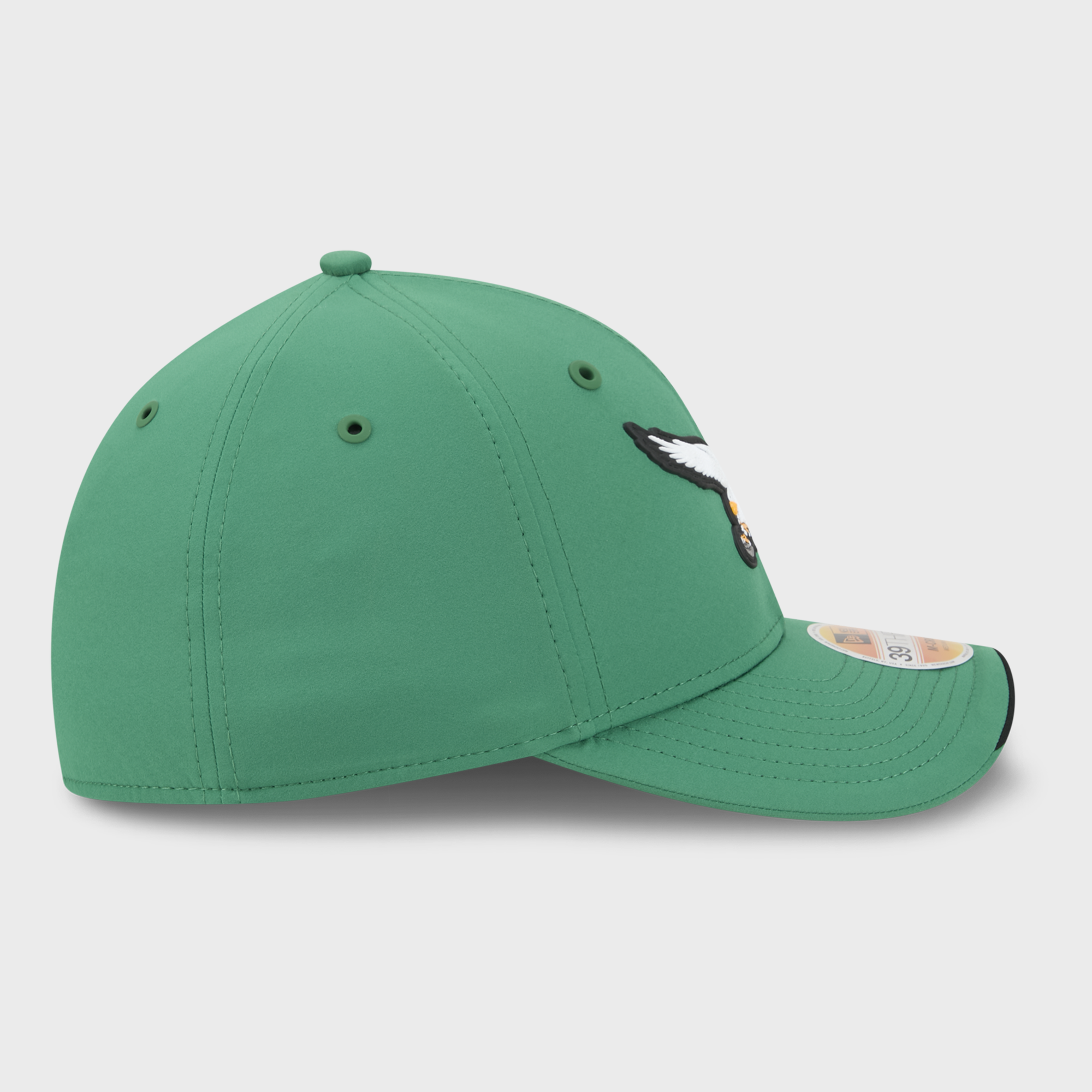 Casquette New Era Kelly Green Philadelphia Eagles 2026 Sideline Throwback 39THIRTY M-Crown Flex pour homme