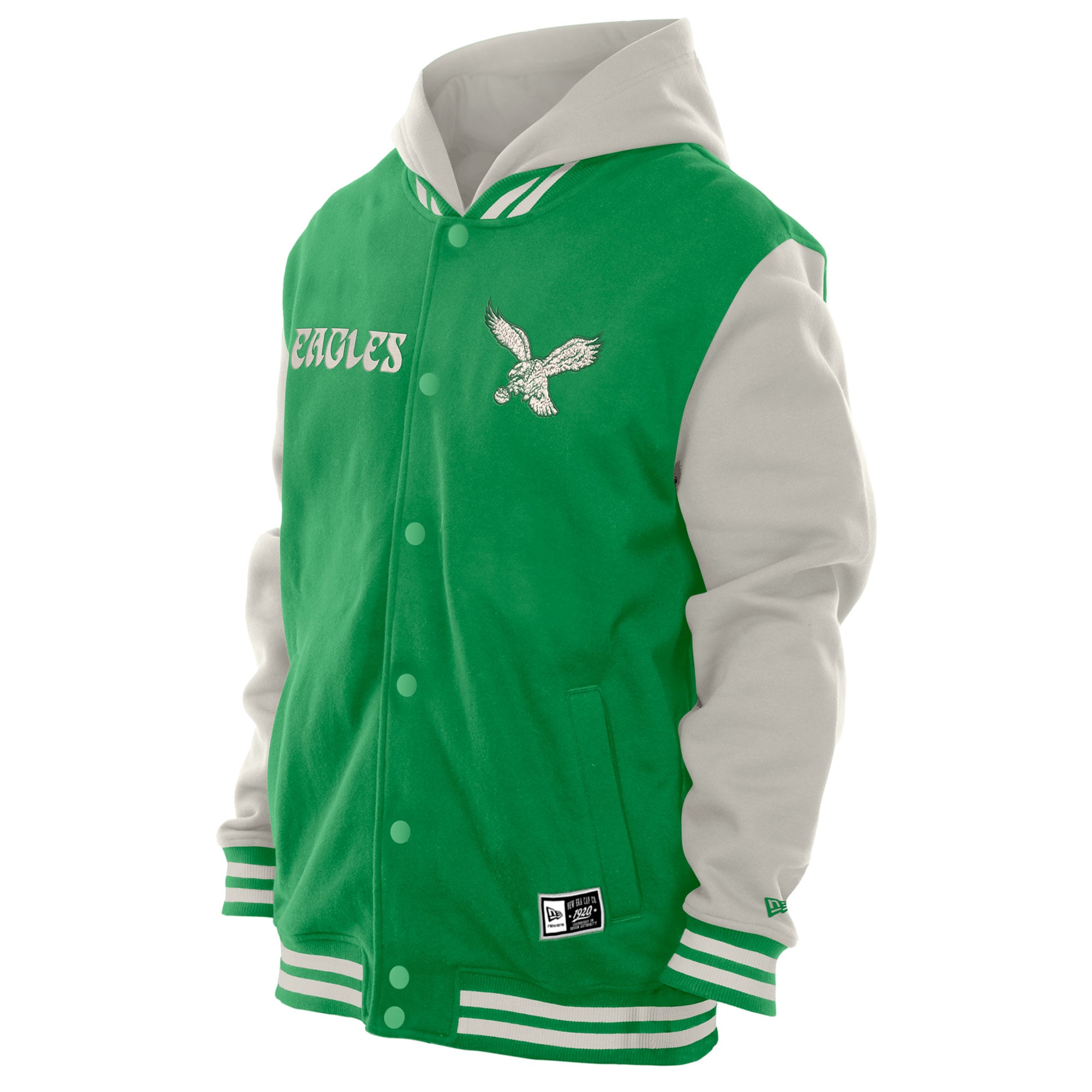 Veste polaire à capuche New Era Kelly Green/Gris Philadelphia Eagles pour homme