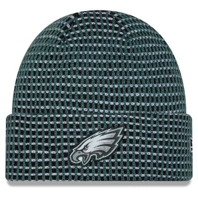Philadelphia Eagles New Era 2026 Sideline Cold Weather Cuffed Knit Hat - Midnight Green