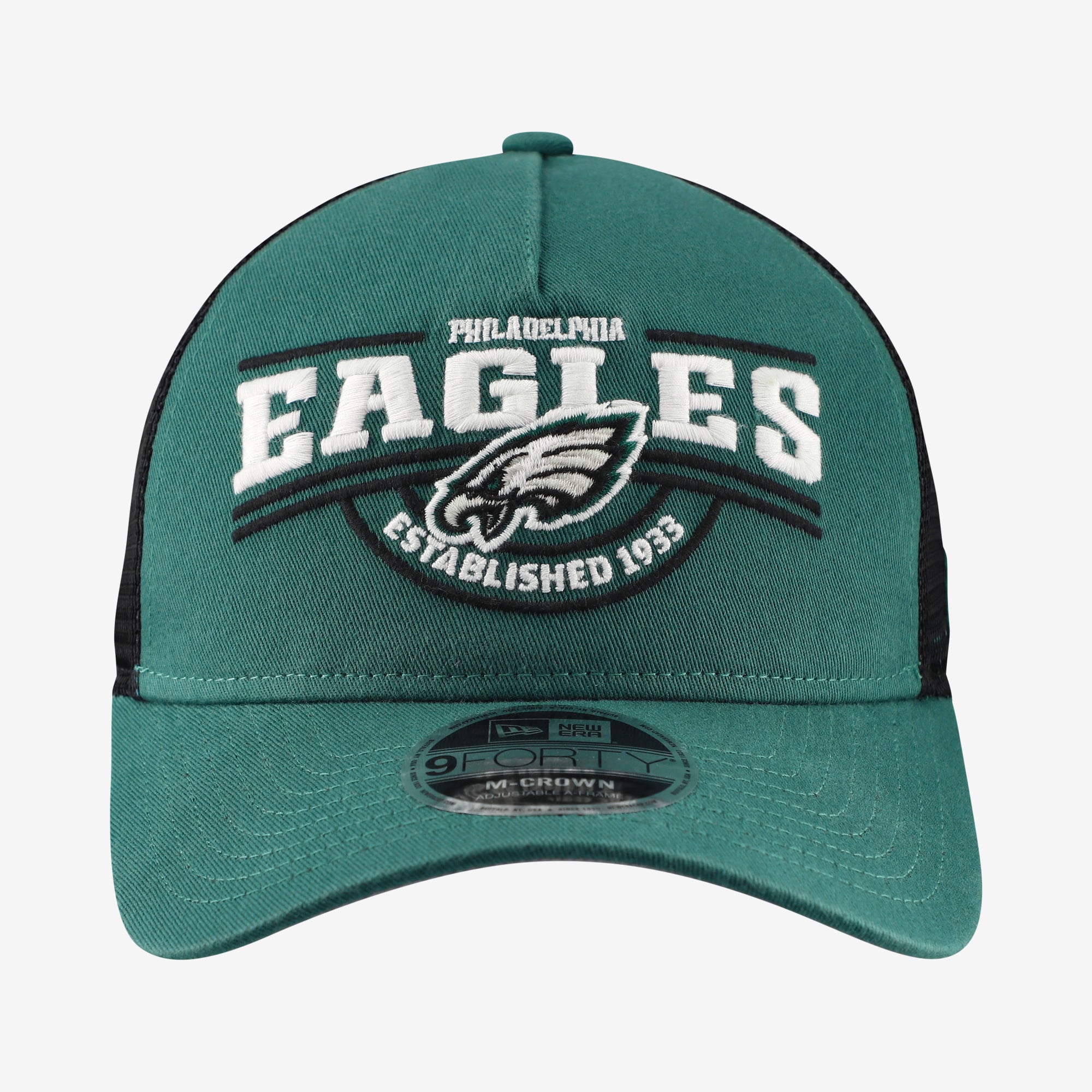 Casquette ajustable New Era 9FORTY A-Frame vert nuit pour homme, Philadelphia Eagles