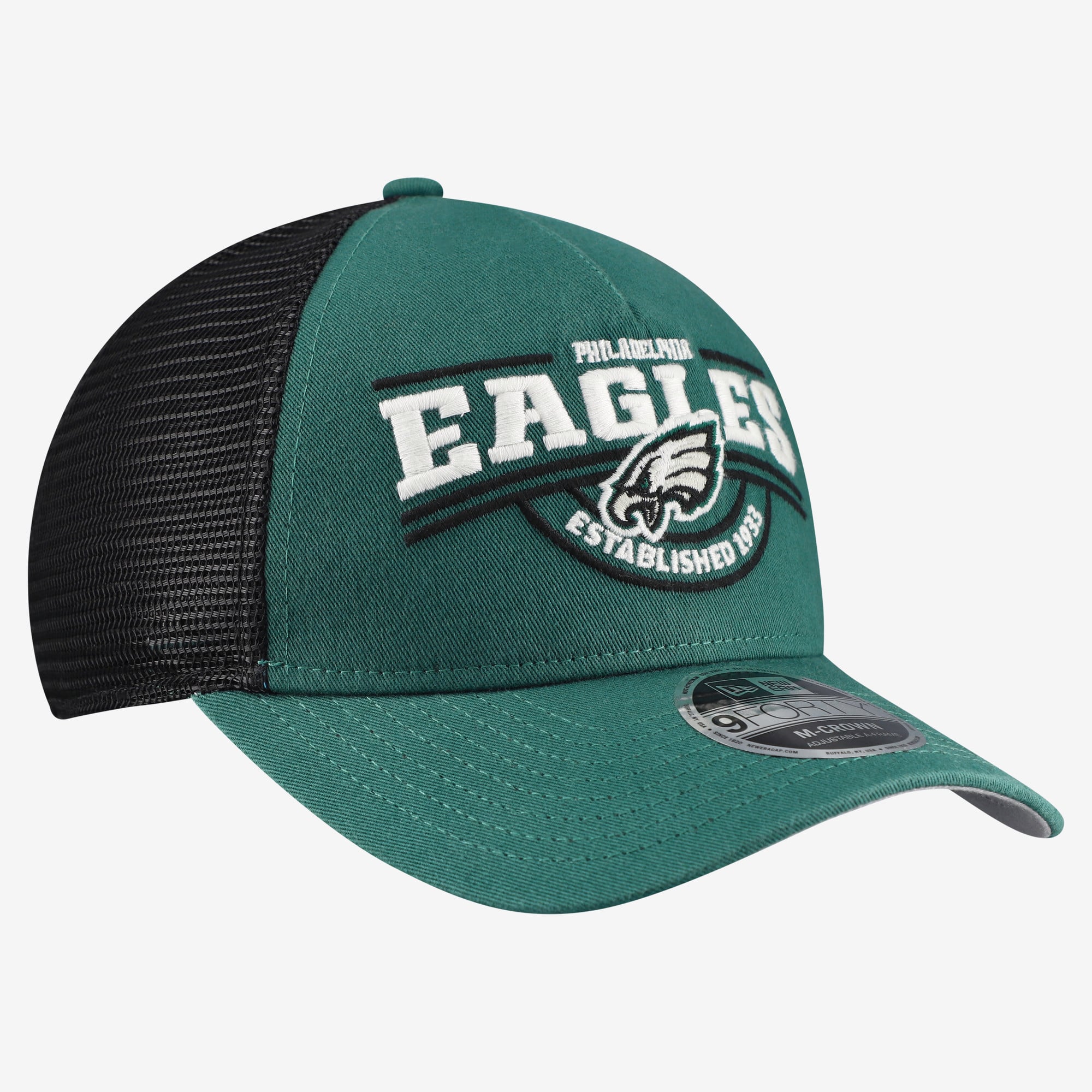 Casquette ajustable New Era 9FORTY A-Frame vert nuit pour homme, Philadelphia Eagles