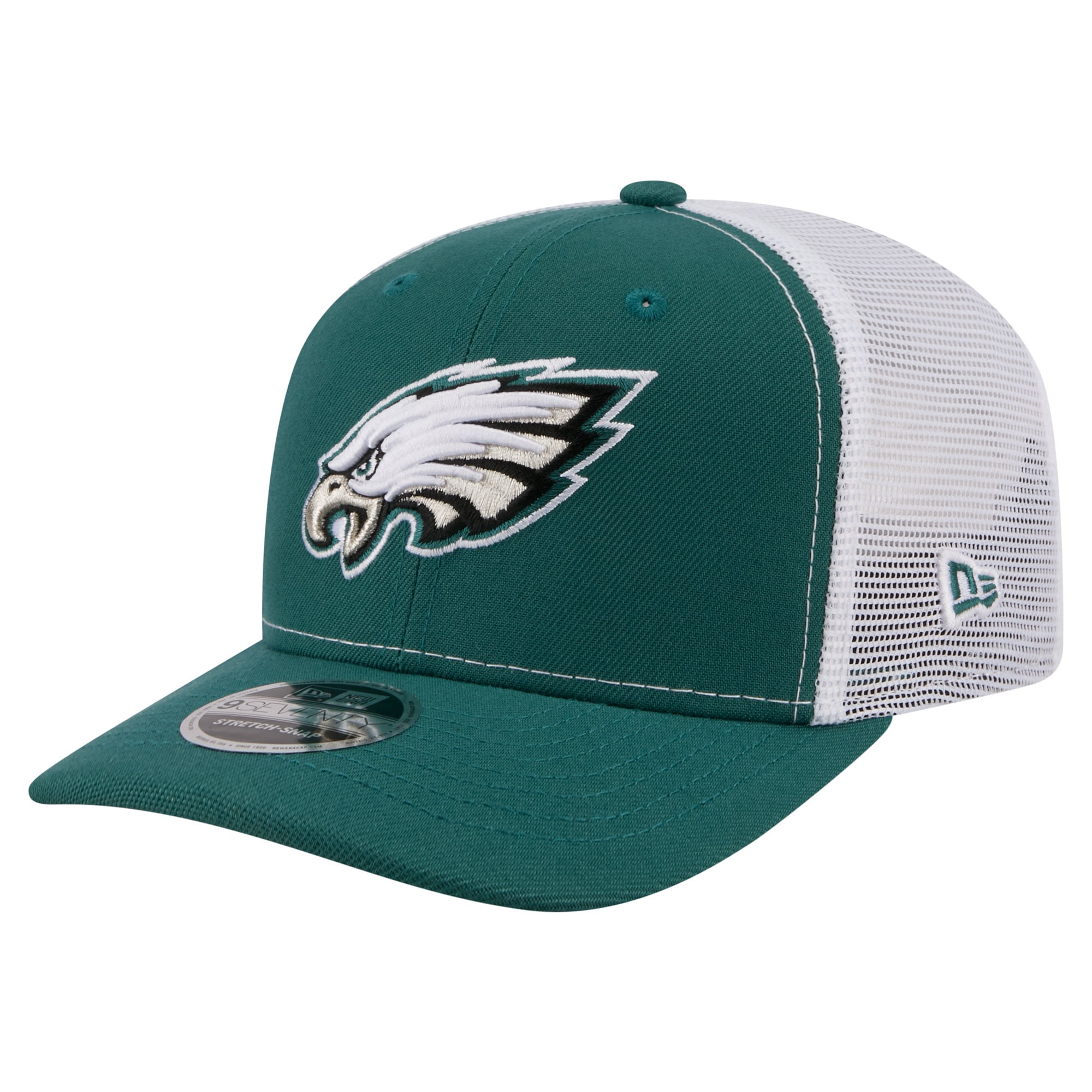 Casquette trucker ajustable New Era Midnight Green Philadelphia Eagles 9SEVENTY pour homme