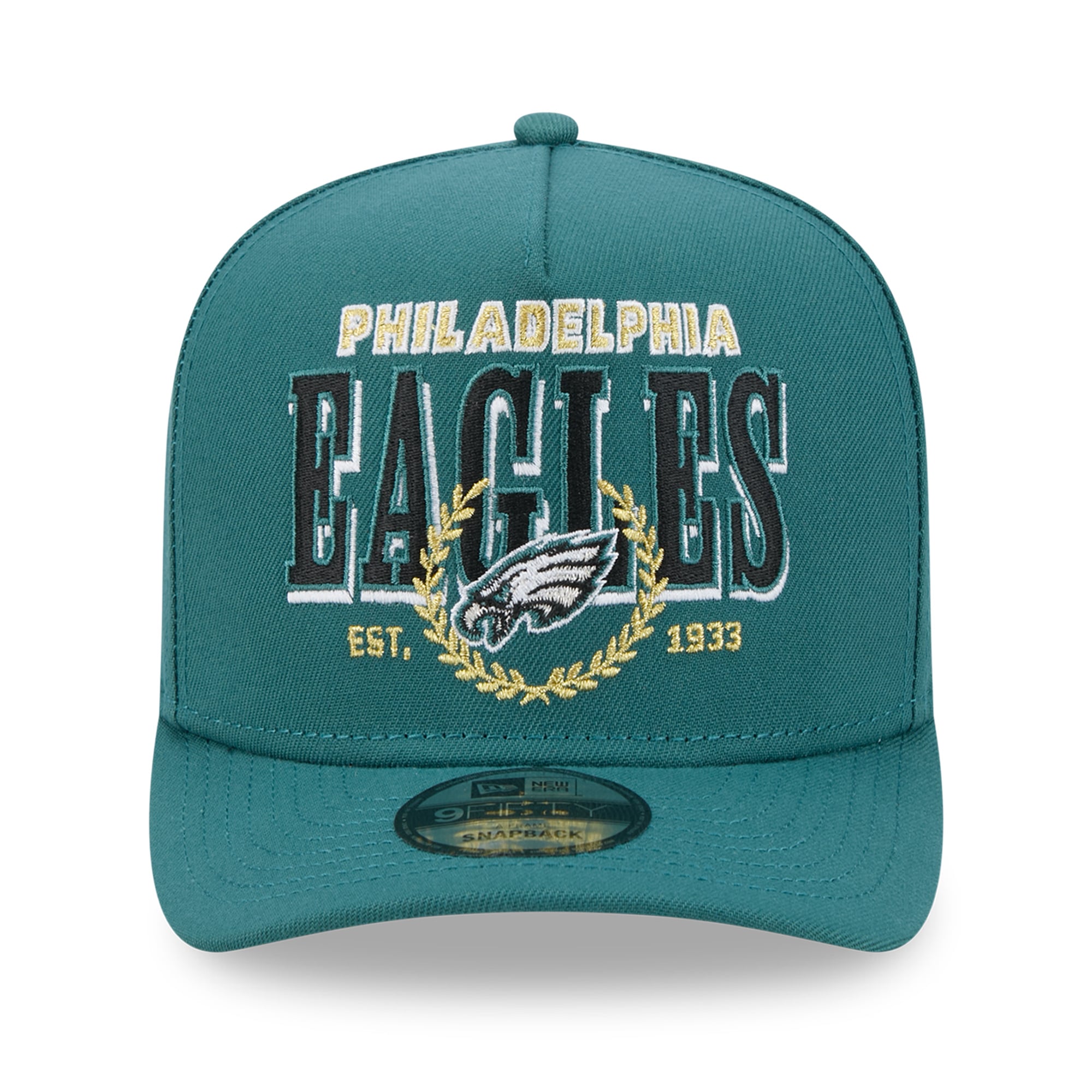 Casquette snapback New Era 9FIFTY Laurel A-Frame vert nuit pour homme, Philadelphia Eagles