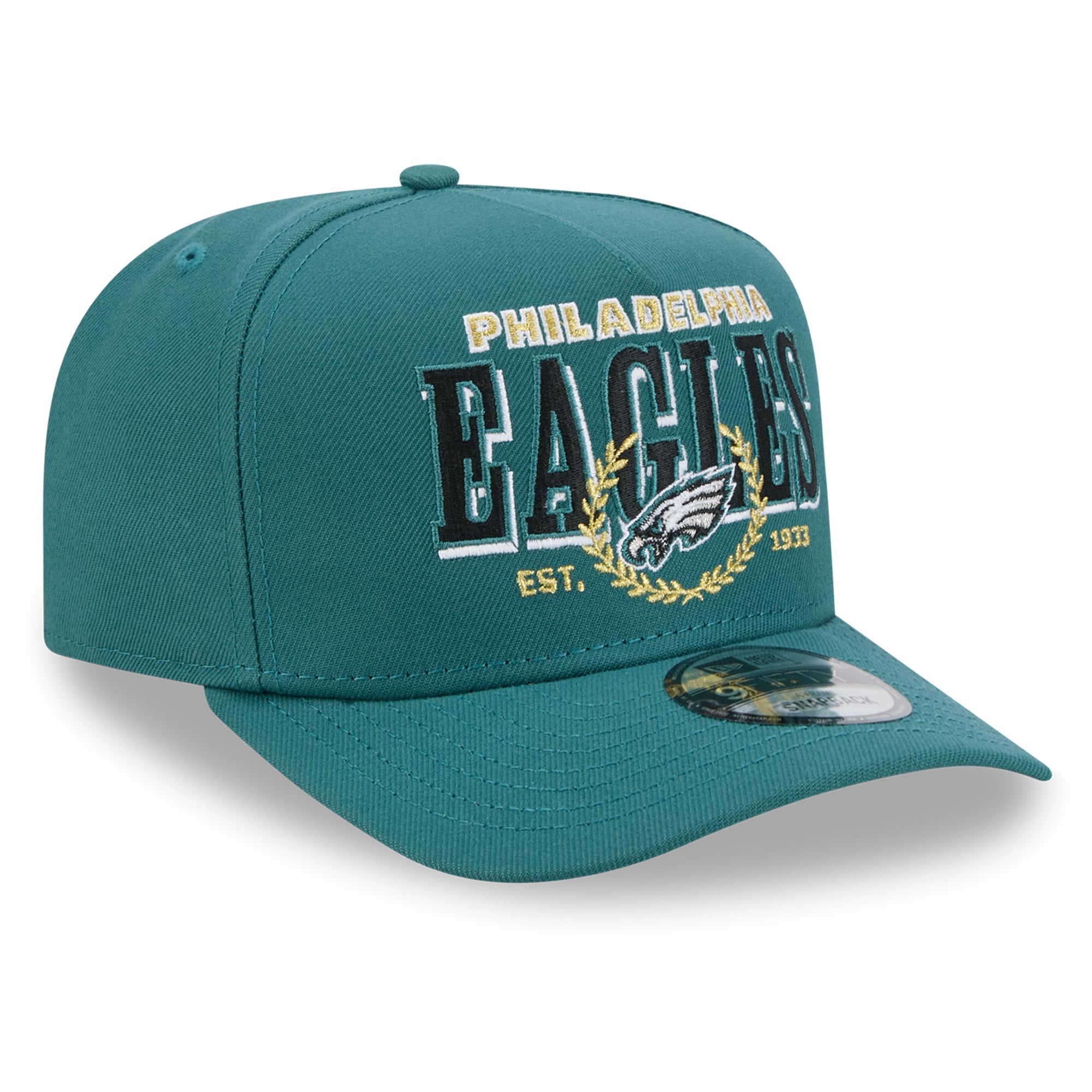 Casquette snapback New Era 9FIFTY Laurel A-Frame vert nuit pour homme, Philadelphia Eagles