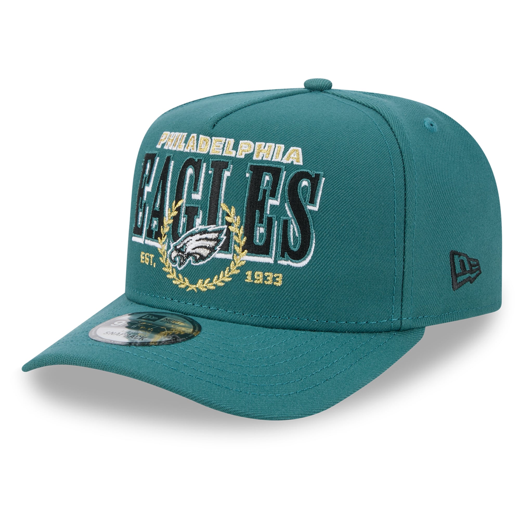 Casquette snapback New Era 9FIFTY Laurel A-Frame vert nuit pour homme, Philadelphia Eagles
