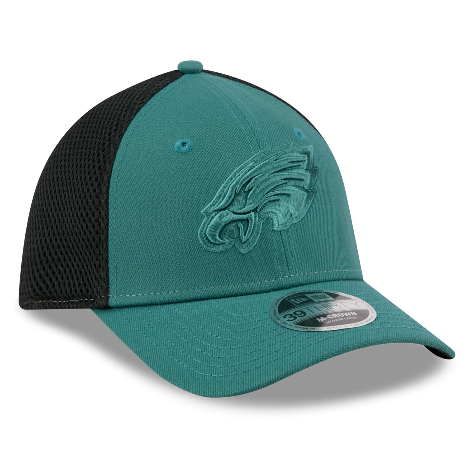 Casquette New Era Midnight Green Philadelphia Eagles Neo Mesh 39THIRTY M-Crown Stretch pour homme