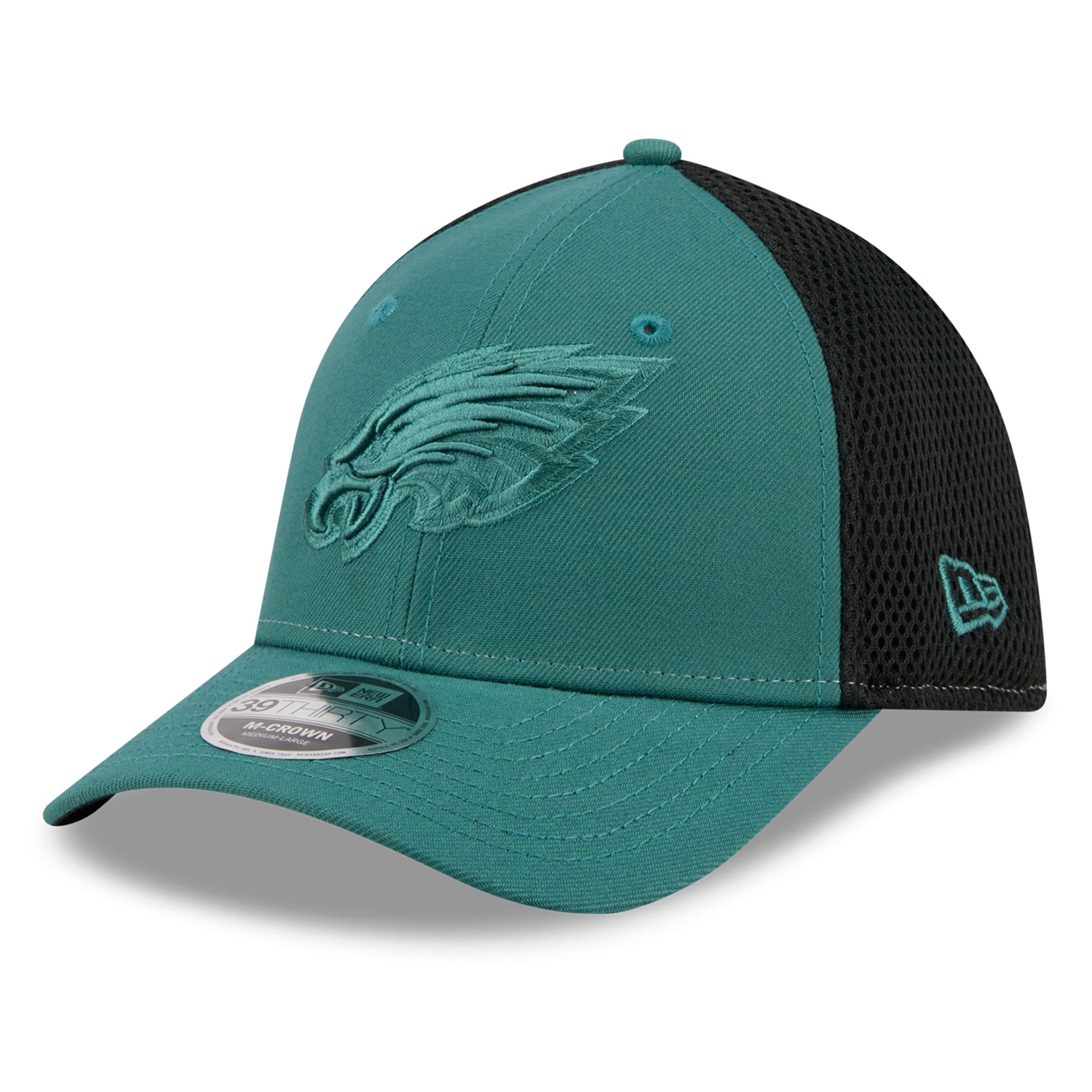 Casquette New Era Midnight Green Philadelphia Eagles Neo Mesh 39THIRTY M-Crown Stretch pour homme