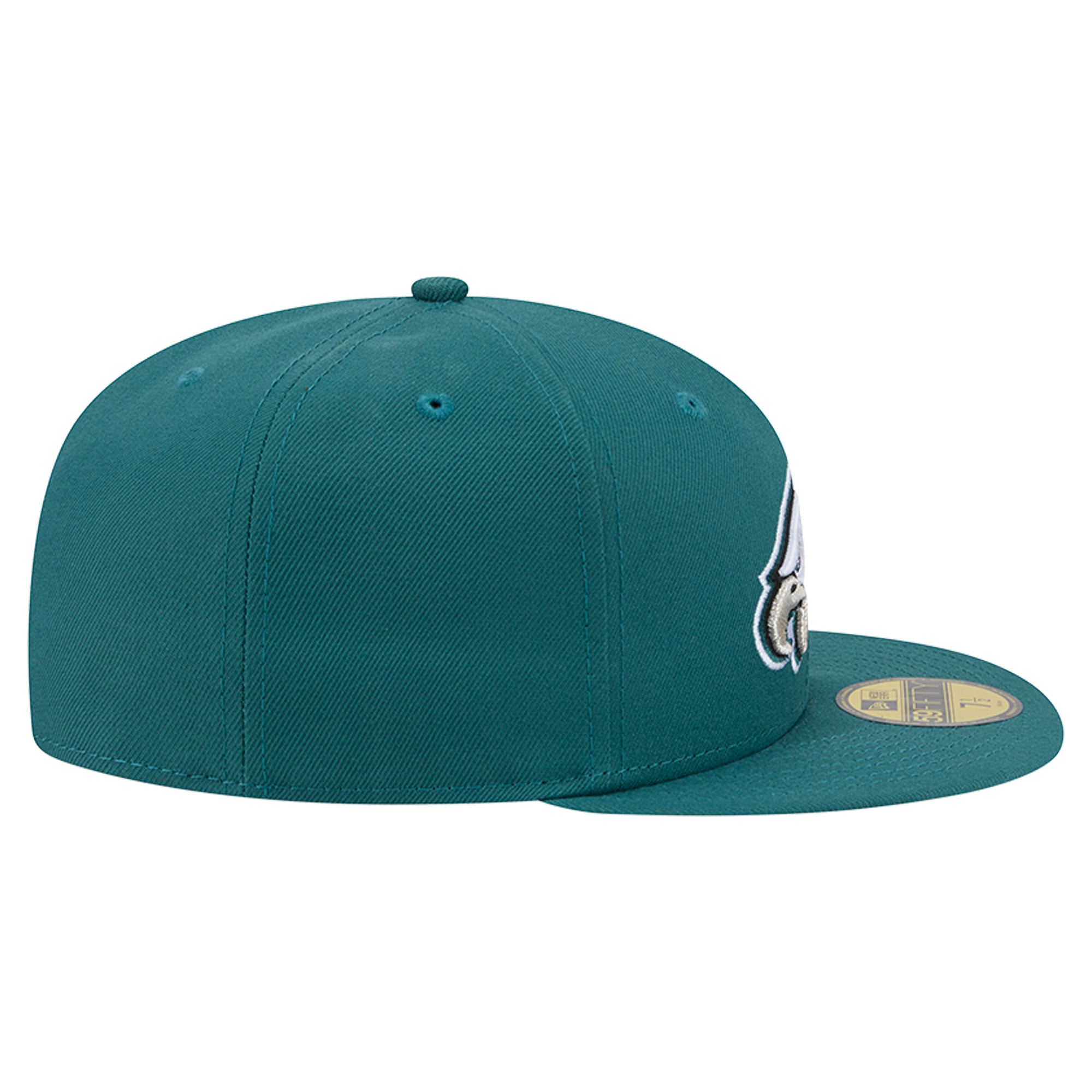 Casquette ajustée New Era 59FIFTY vert nuit pour homme, logo Philadelphia Eagles sur le côté