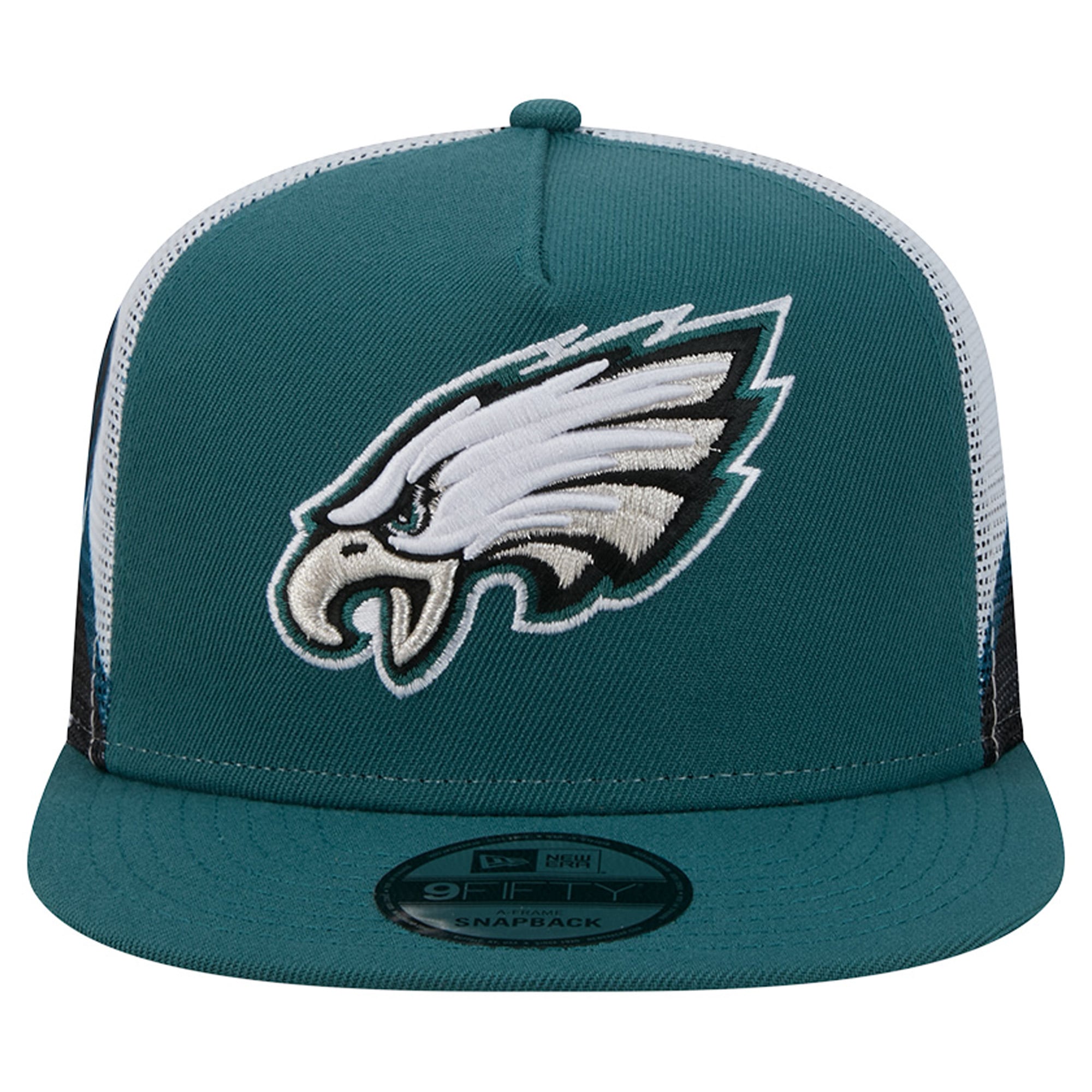 Casquette trucker New Era 9FIFTY Snapback vert nuit/noir Philadelphia Eagles pour homme