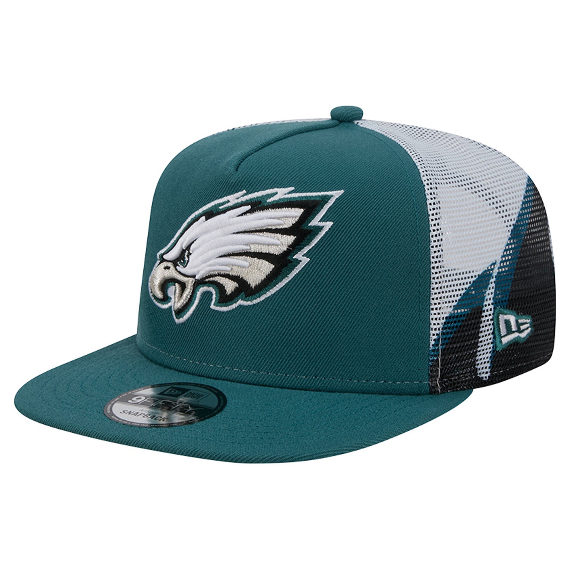 Casquette trucker New Era 9FIFTY Snapback vert nuit/noir Philadelphia Eagles pour homme