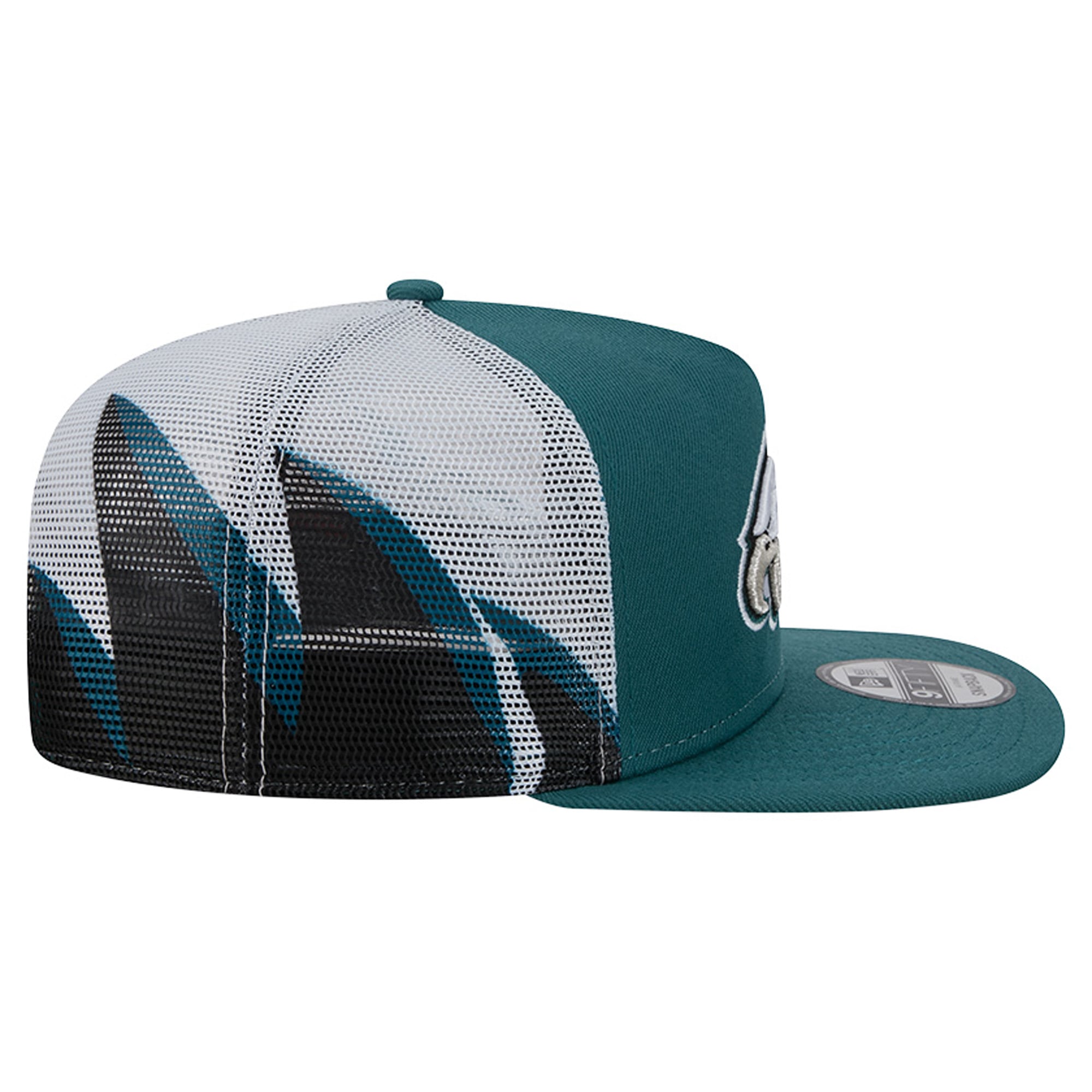 Casquette trucker New Era 9FIFTY Snapback vert nuit/noir Philadelphia Eagles pour homme